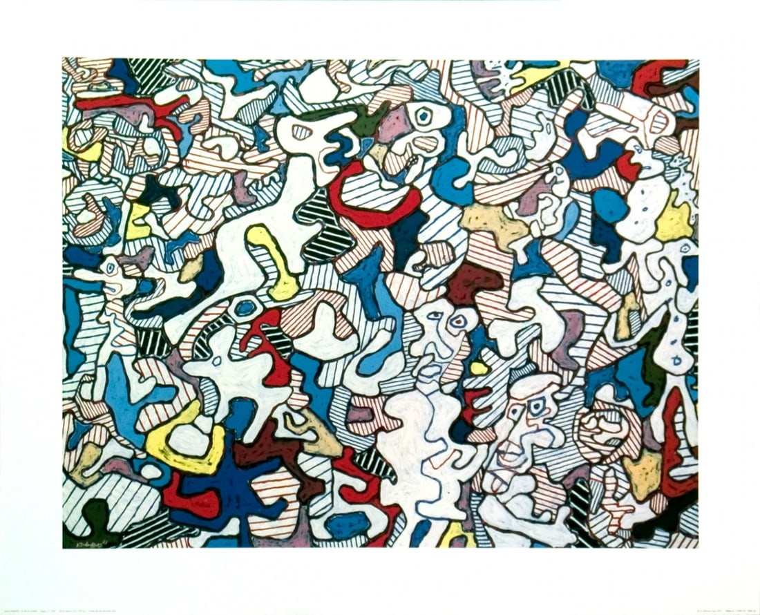 JEAN DUBUFFET La Vie de Famille 25.6" x 31.5" Offset Lithograph Contemporary (1 of 1)