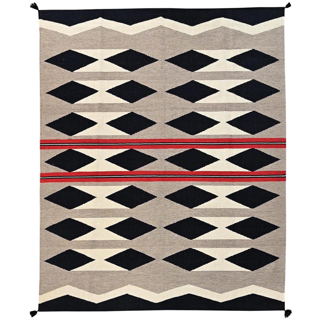 8'2"x10' Khaki Brown Flat Weave Southwest Geometric Design Hand Woven Wool: 8'2"x10' Khaki Brown Flat Weave Southwest Geometric Design Hand Woven Wool 8'2"x10' Khaki Brown Flat Weave Southwest Geometric Design Hand Woven Wool Rug. This stunning hand-woven wool rug boasts a un
