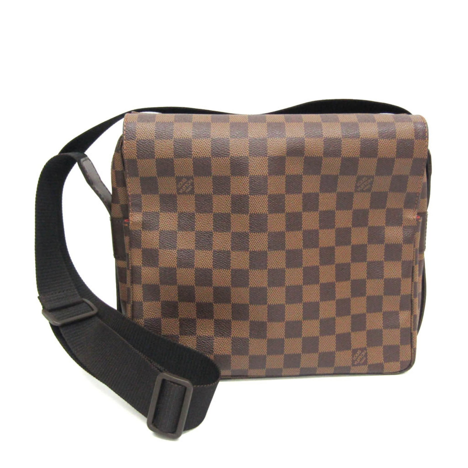 Canvas Damier Shoulder Bag Louis Vuitton: Canvas Damier Shoulder Bag Louis Vuitton Damier Canvas Shoulder Bag in Ebene Color, featuring gold hardware and adjustable straps. This Louis Vuitton bag boasts an open pocket with a zipper closure