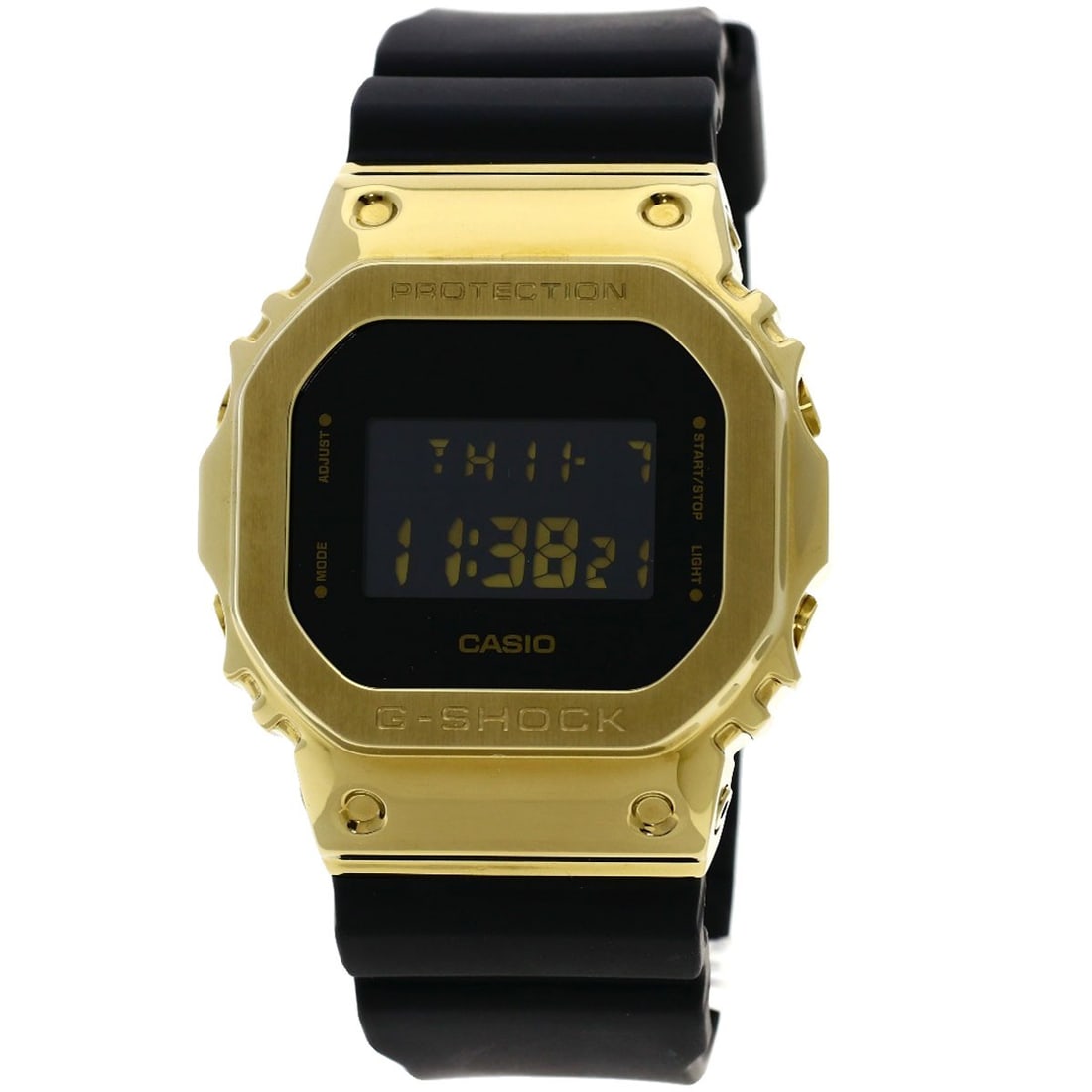 Casio G-Shock Metal Covered Watches Gm-5600G Stainless Steel/ Rubber: Casio G-Shock Metal Covered Watches Gm-5600G Stainless Steel/ Rubber Stainless steel and gold accents come together in the Casio G-Shock Metal Covered Watches GM-5600G, featuring a 43.4mm case size