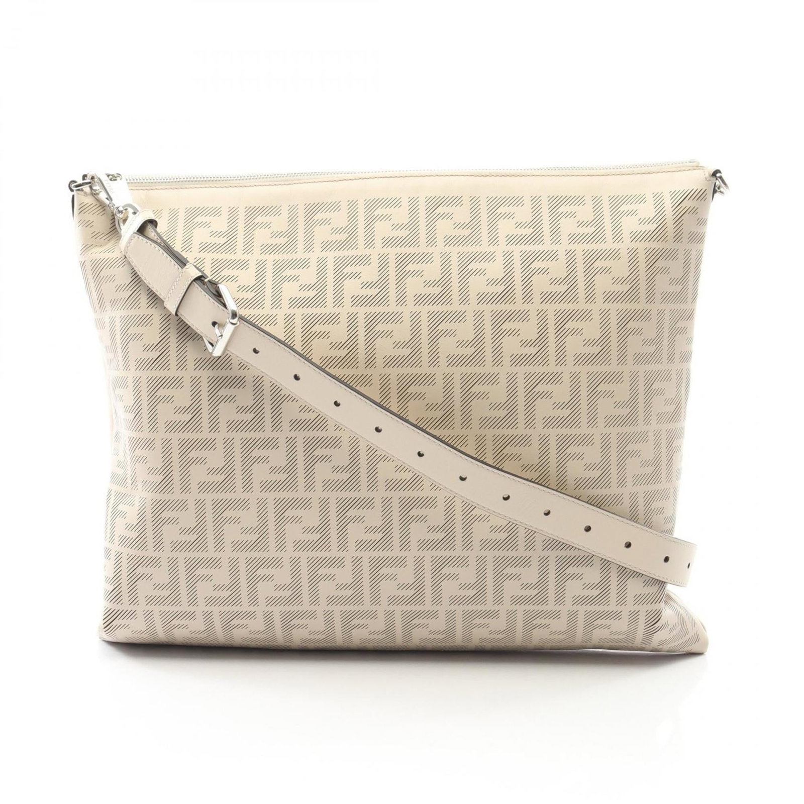Fendi Shoulder Bag Leather: Fendi Shoulder Bag Leather White Fendi shoulder bag made from high-quality leather, featuring a classic design with clean lines and minimal embellishments. The bag has some signs of usage, including s