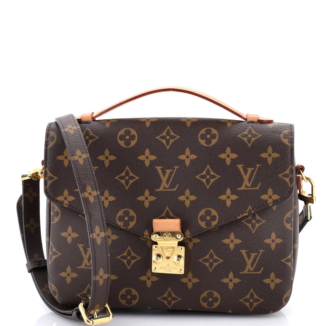Canvas Pochette Monogram Vuitton Louis: Canvas Pochette Monogram Vuitton Louis Canvas Pochette Monogram Vuitton Louis in Brown, with minor edge wear and creases. This classic messenger bag features the iconic Louis Vuitton monogram canvas e