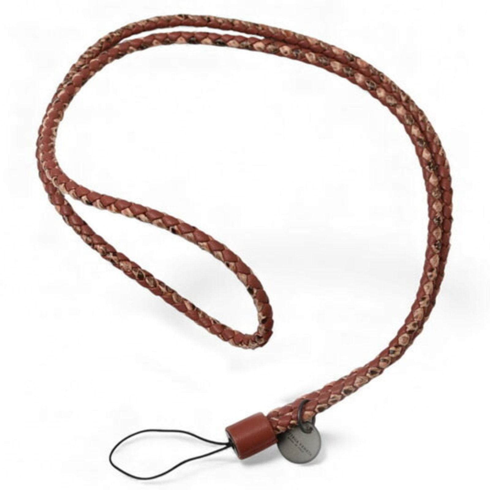 Unused Bottega Veneta Neck Strap In Nappa Ayers Snake And Dark Pink.: Unused Bottega Veneta Neck Strap In Nappa Ayers Snake And Dark Pink. 50cm / 19.68'' long Bottega Veneta neck strap in nappa, featuring Ayers snake and dark pink details. This unisex accessory has