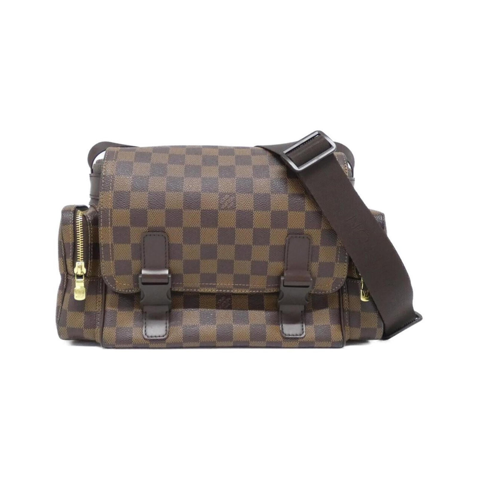 Canvas Coated Bag Shoulder Vuitton Louis: Canvas Coated Bag Shoulder Vuitton Louis Canvas Coated Bag Shoulder Vuitton Louis - A pre-owned, very good condition shoulder bag with Ebene coated canvas and gold hardware. The bag features a