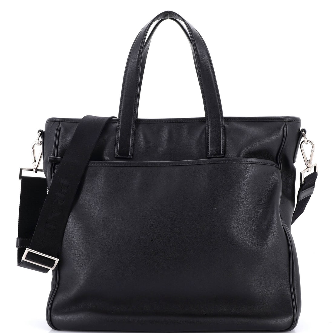 Prada Convertible Front Pocket Briefcase Tote Leather Medium (1 of 7)