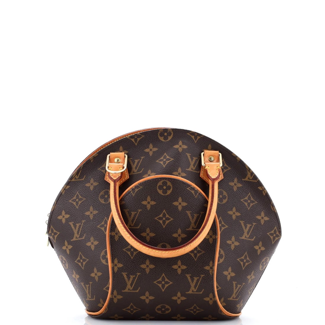 Canvas Monogram Louis Vuitton Ellipse Bag: Canvas Monogram Louis Vuitton Ellipse Bag Canvas Monogram Louis Vuitton Ellipse Bag. This brown canvas coated bag features the iconic monogram pattern and top handle, measuring 10" in height and 8"