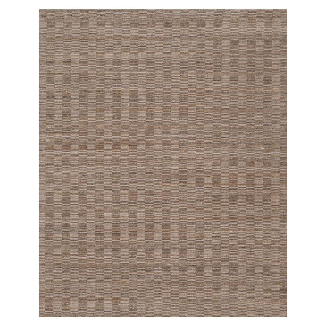 12'1"x15' Brown Textured Hand Loomed Modern Grid Pattern Polyester XL Rug: 12'1"x15' Brown Textured Hand Loomed Modern Grid Pattern Polyester XL Rug This hand loomed modern grid pattern polyester rug boasts a unique brown textured design with an oriental regional flair. Its