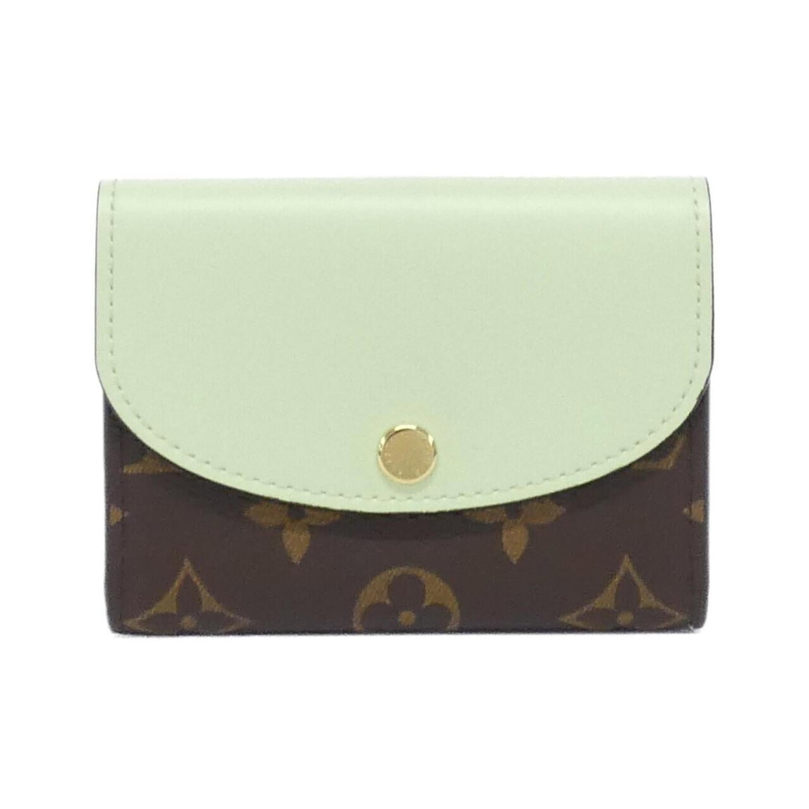 Louis Vuitton coin purse coated canvas case: Louis Vuitton coin purse coated canvas case This Louis Vuitton coin purse features a coated canvas case in a vibrant green and maroon color, perfect for adding a pop of springtime style to your