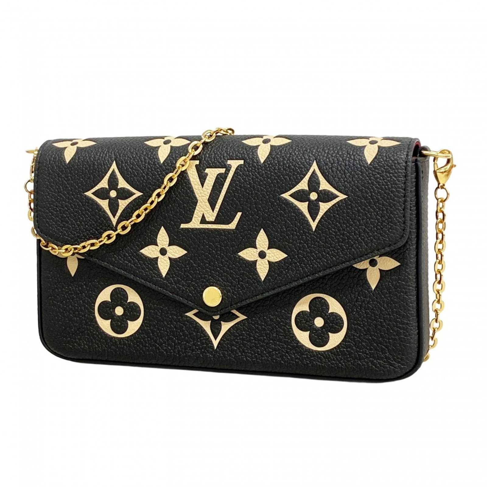 Chain/ Shoulder Wallet by Louis Vuitton: Chain/ Shoulder Wallet by Louis Vuitton Chain/Shoulder Wallet by Louis Vuitton, featuring a classic design with a chain strap and premium leather construction. This used wallet showcases a few traces