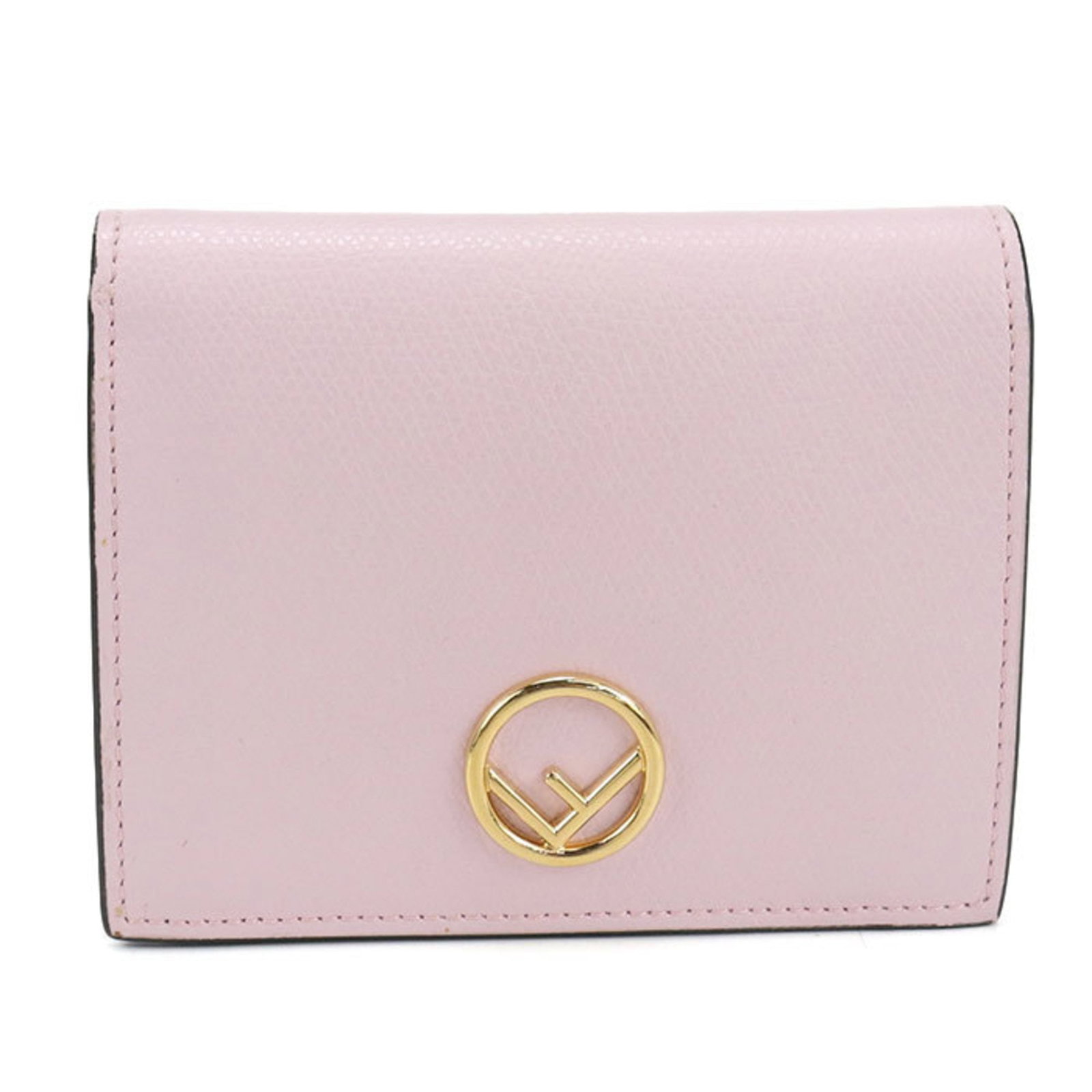 Fendi Wallet (Bi-Fold) Leather: Fendi Wallet (Bi-Fold) Leather Pink Fendi bi-fold wallet made from high-quality calfskin leather, featuring a classic design with a subtle pink hue. The wallet has some minor signs of usage,
