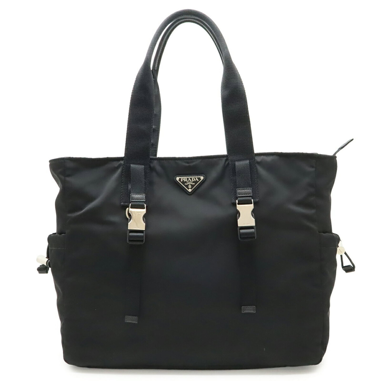 Prada Shoulder Bag Tote Bag Nylon Leather: Prada Shoulder Bag Tote Bag Nylon Leather Prada Shoulder Bag Tote Bag Nylon Leather - A stylish and versatile shoulder bag with a unique blend of nylon and leather materials, available in black.