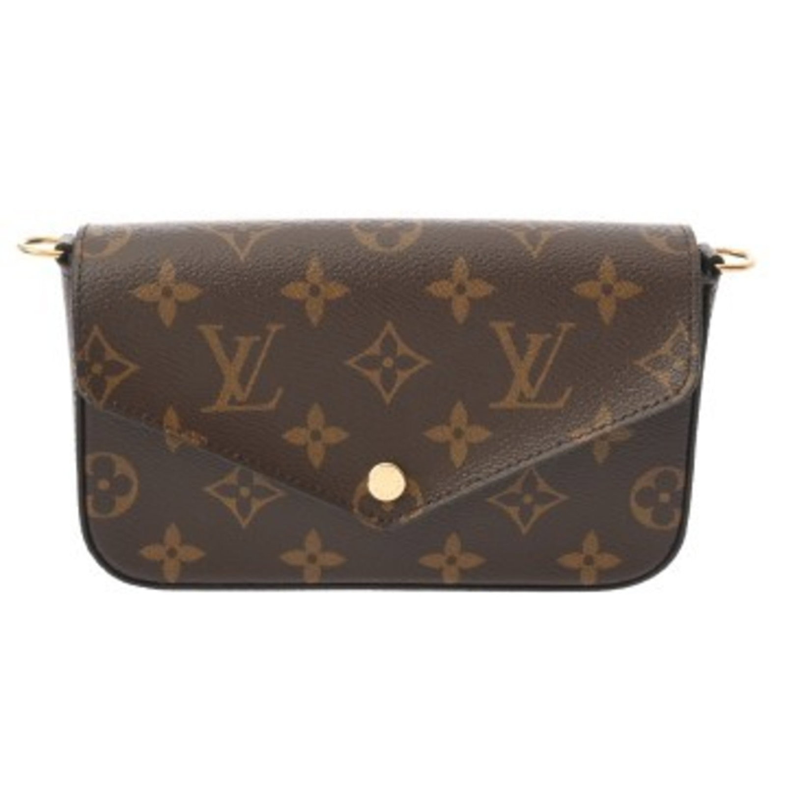 Shoulder Bag Monogram Louis Vuitton Pouch: Shoulder Bag Monogram Louis Vuitton Pouch The Louis Vuitton Monogram Shoulder Bag Pouch boasts a classic design with its iconic brown and khaki color scheme, complemented by gold hardware. Measuring
