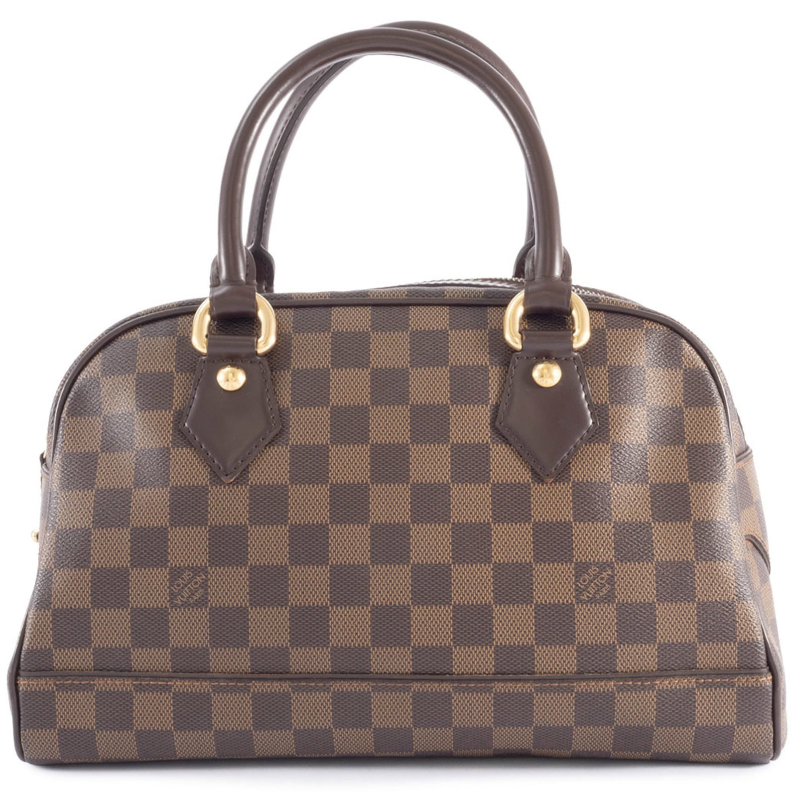 Vuitton Louis Tote Bag: Vuitton Louis Tote Bag Damier Canvas, Ebene, and Or trims add visual interest to this pre-owned Louis Vuitton tote bag. Measuring 20cm x 31.5cm x 15cm, it features a sturdy zipper closure and