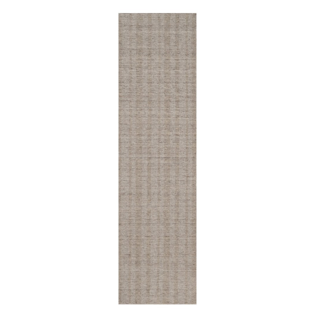 2'7"x10' Brown Natural Wool Salt and Pepper Effect Hand Loomed Runner Rug: 2'7"x10' Brown Natural Wool Salt and Pepper Effect Hand Loomed Runner Rug Modern Brown Wool Runner Rug with Striped Pattern. Hand loomed from natural wool, this 2'7"x10' runner features a striking