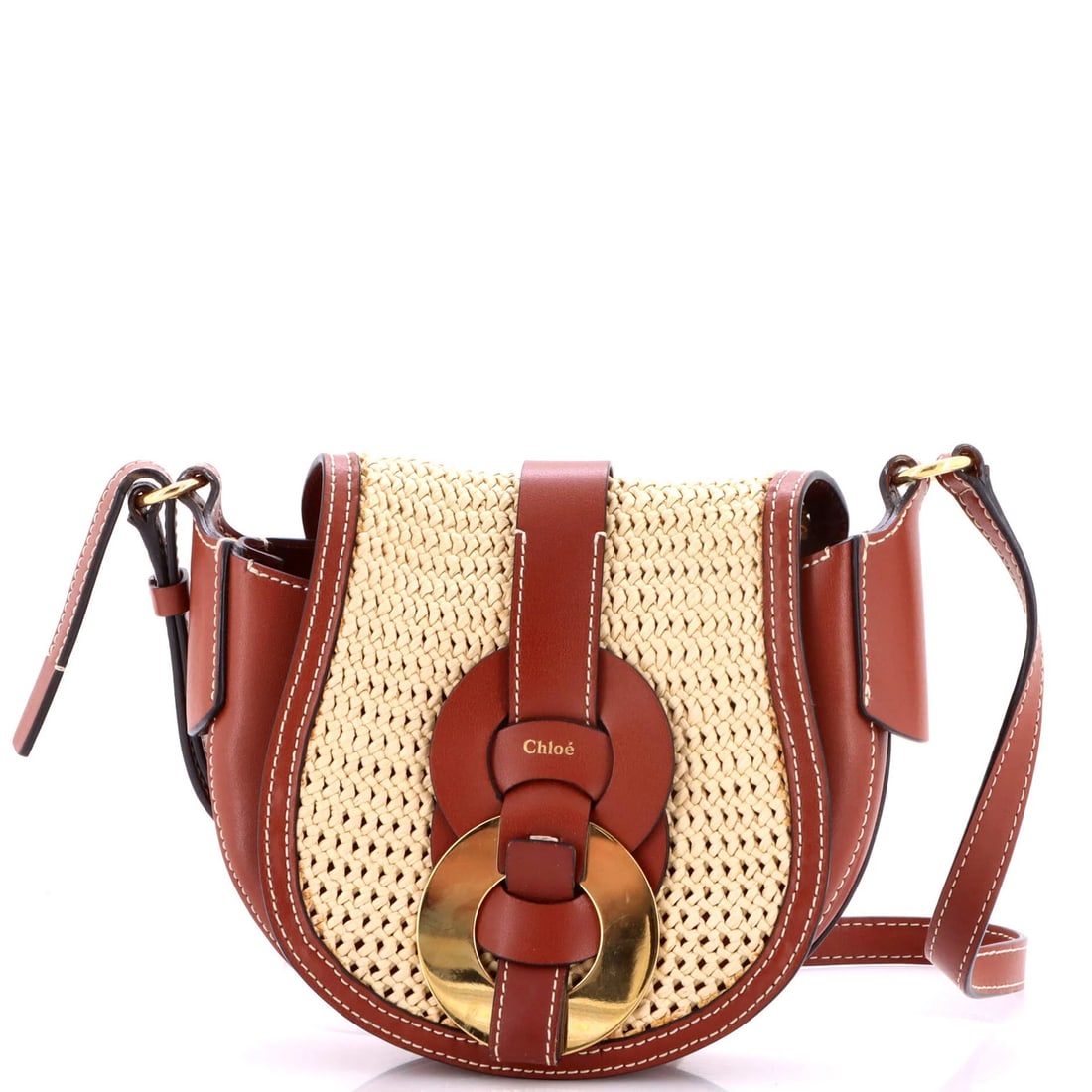 Crossbody bag raffia leather small Chloe Darryl (1 of 7)