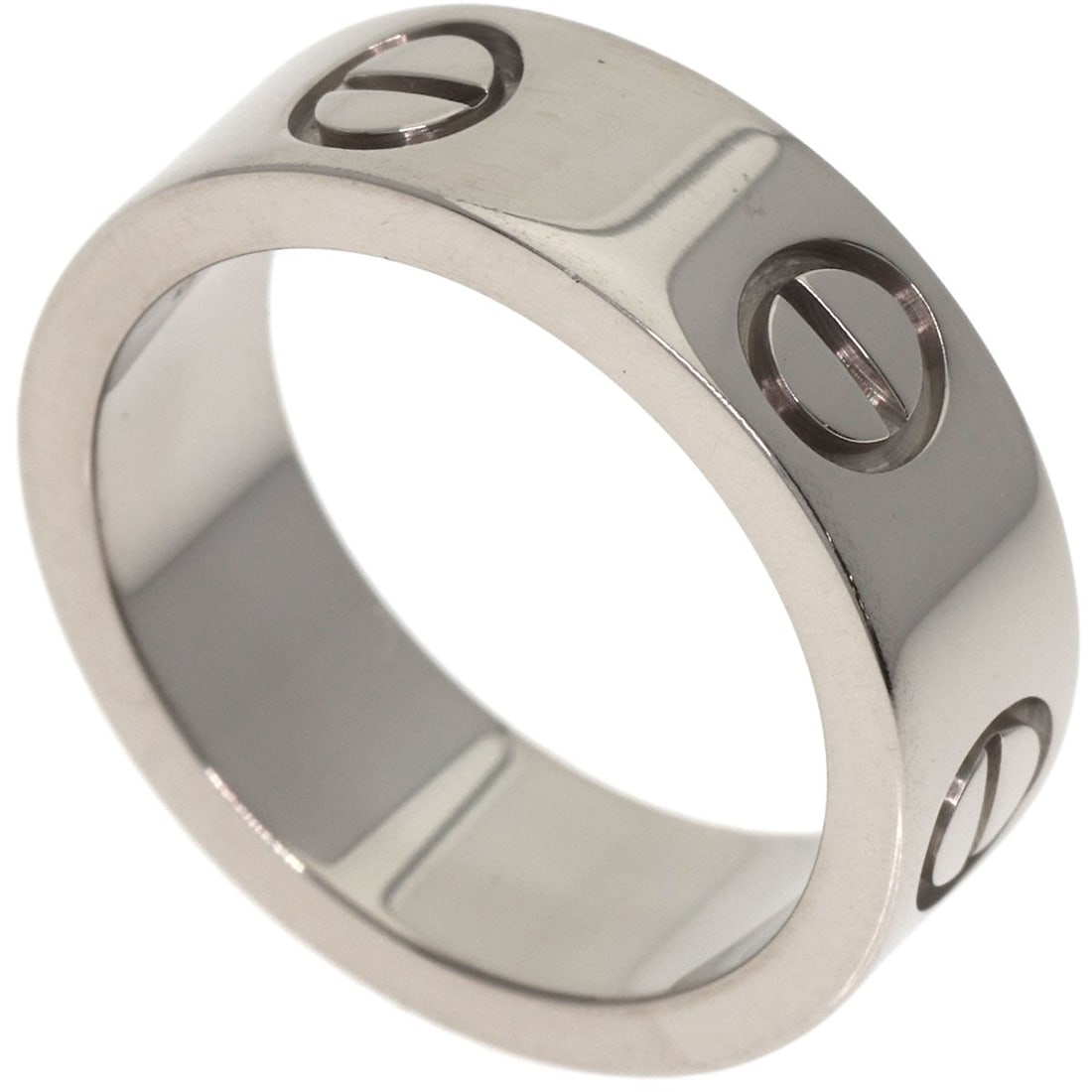 Love Ring K18 Gold White Cartier: Love Ring K18 Gold White Cartier K18 White Gold Cartier Love Ring stands out for its striking silver metal exterior and purity, showcasing the high-quality craftsmanship of the renowned brand. This