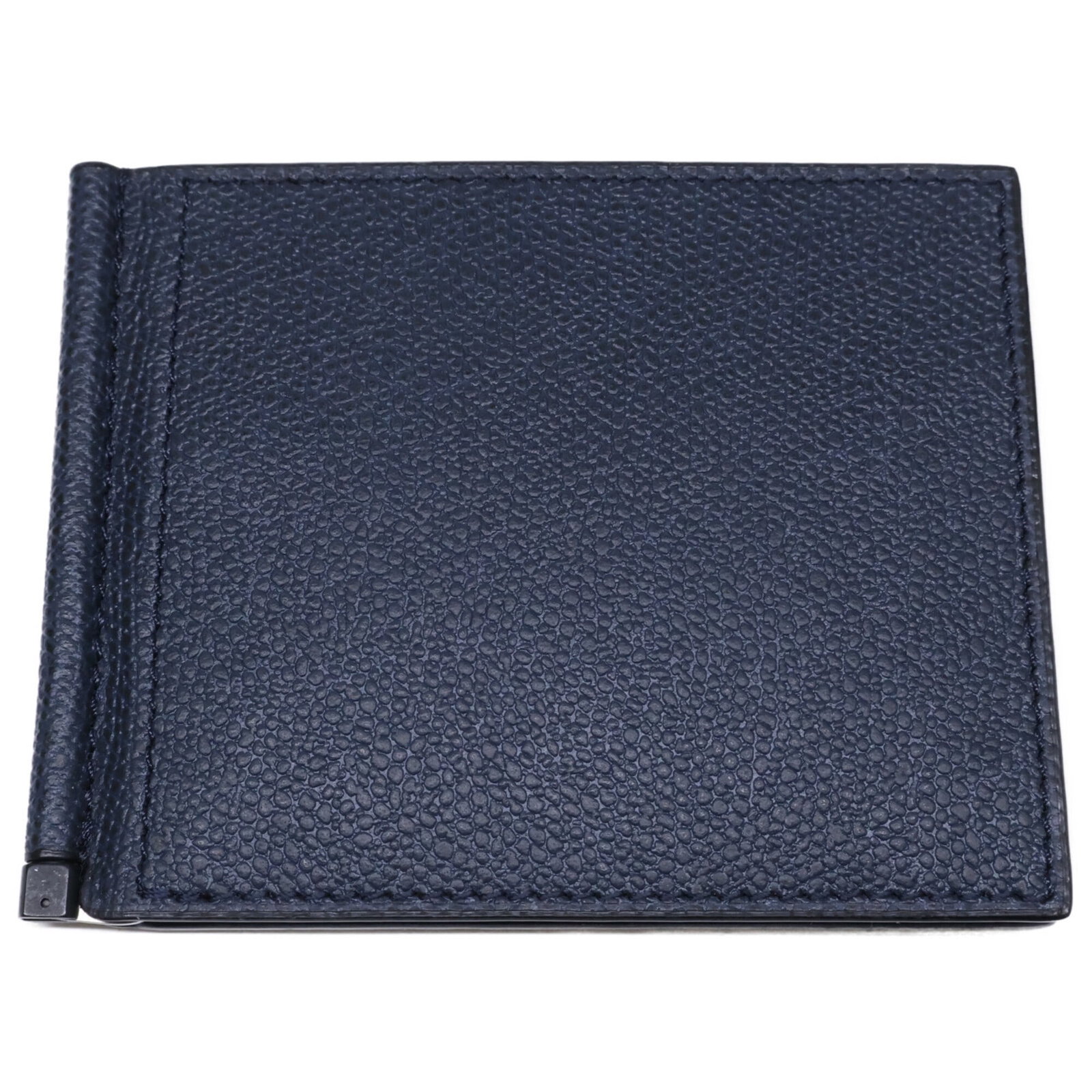 Money clip leather: Money clip leather Navy leather money clip from Valextra, measuring 8.5cm x 11cm in size, presented in mint condition with minimal signs of wear. This used item retains its original appearance and is