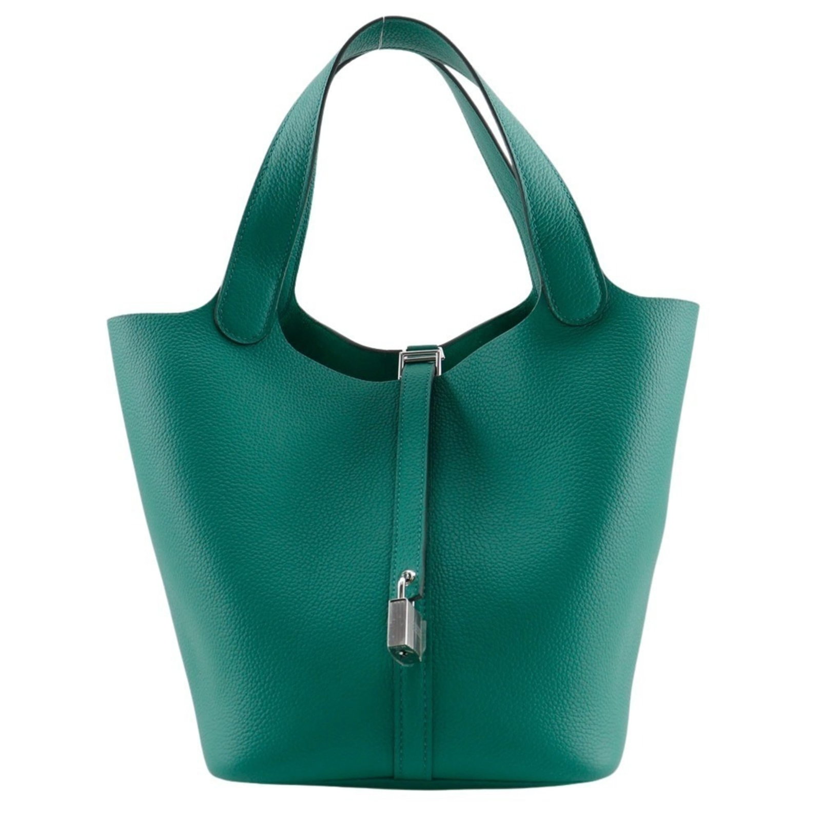 Handbag Hermes: Handbag Hermes Silver hardware adorns the sleek design of this 22cm x 22cm x 17cm handbag, featuring a belt closure and a comfortable handle drop of 15.00cm. In mint condition with minimal signs of