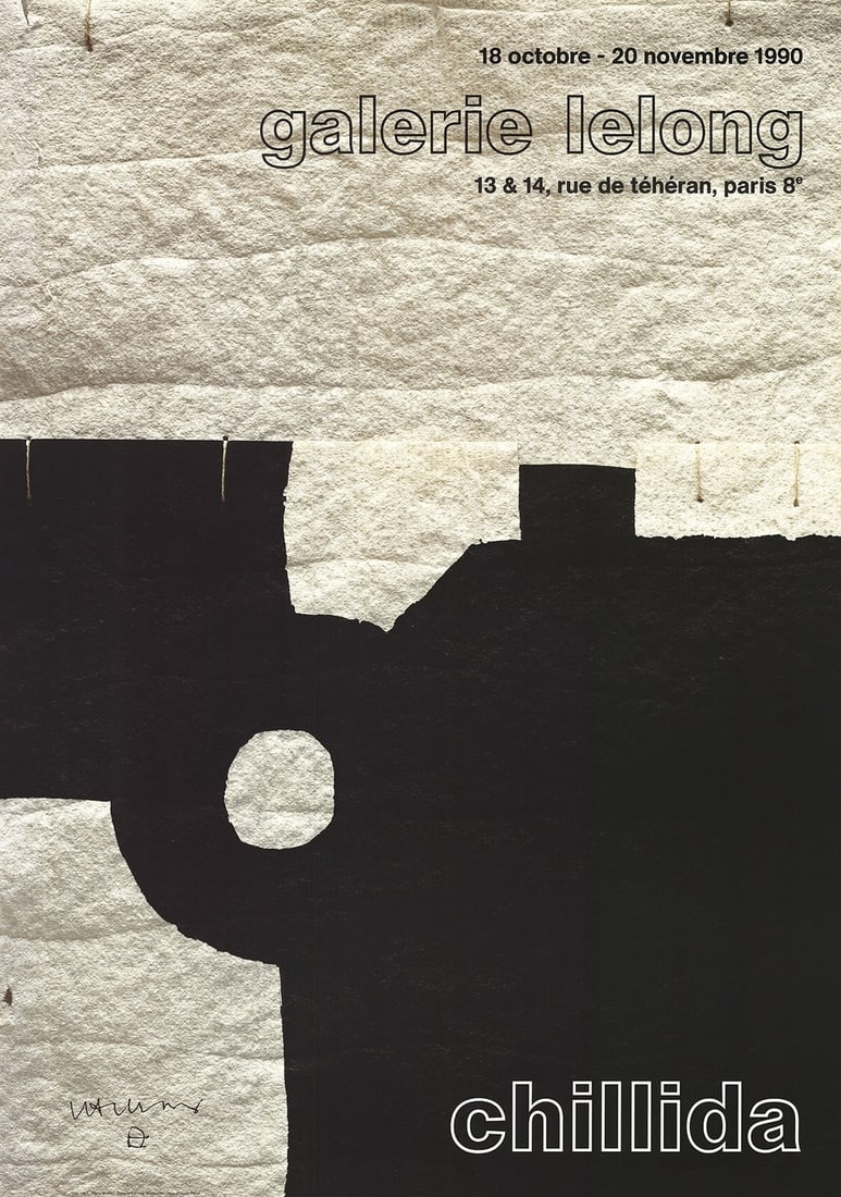 EDUARDO CHILLIDA Galerie Lelong 28" x 19.5" Poster 1990 Abstract Black & White P: EDUARDO CHILLIDA Galerie Lelong 28" x 19.5" Poster 1990 Abstract Black & White P Item Specifics: Artist: Eduardo Chillida Brand: Chillida Eduardo Exact Year: 1990 Height: 28 Item Height: 28 Item
