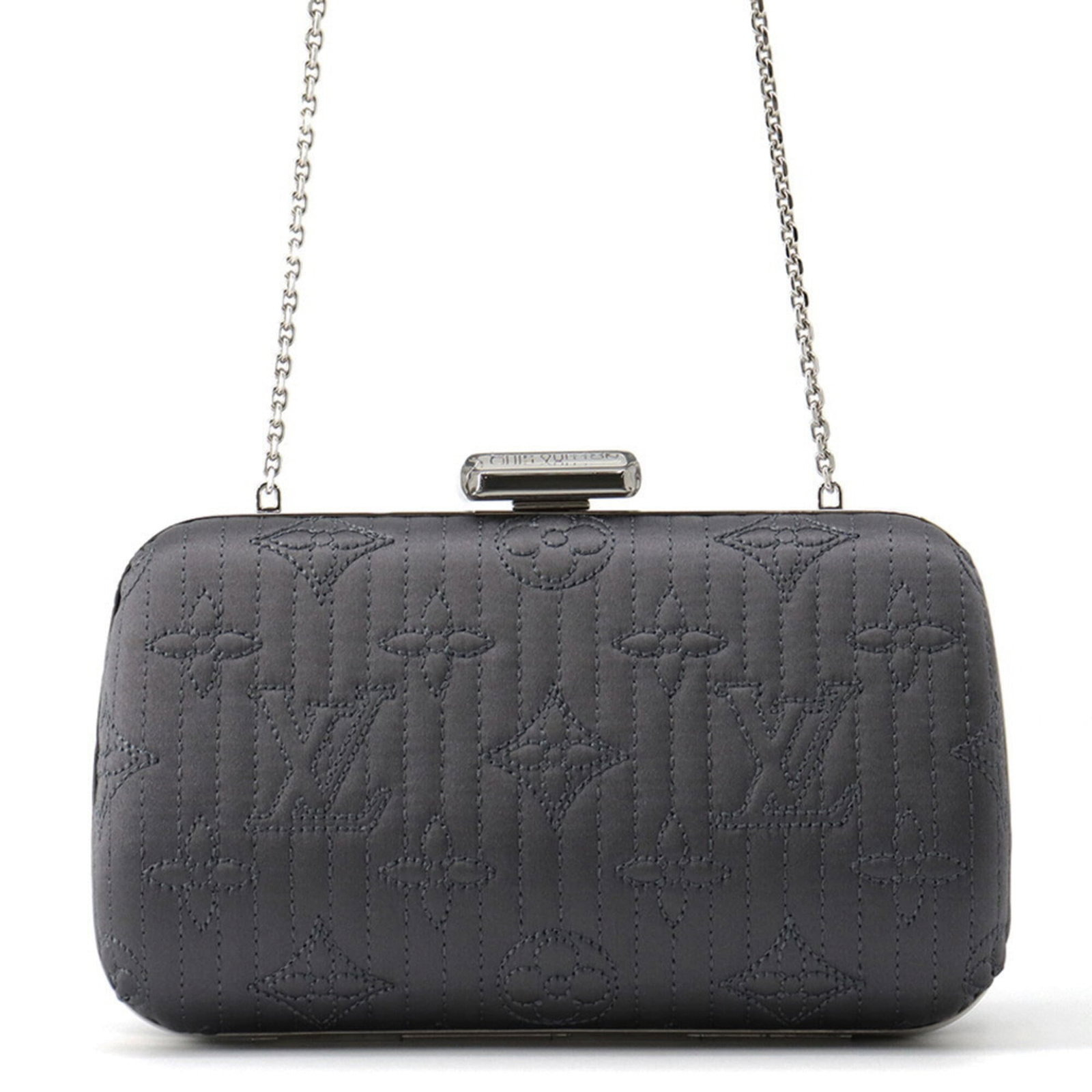 Louis Vuitton Monogram Clutch Handbag Bag Shoulder: Louis Vuitton Monogram Clutch Handbag Bag Shoulder Gray Louis Vuitton Monogram Clutch Bag with Silver Hardware, featuring the iconic and timeless design. Made from high-quality materials, this bag