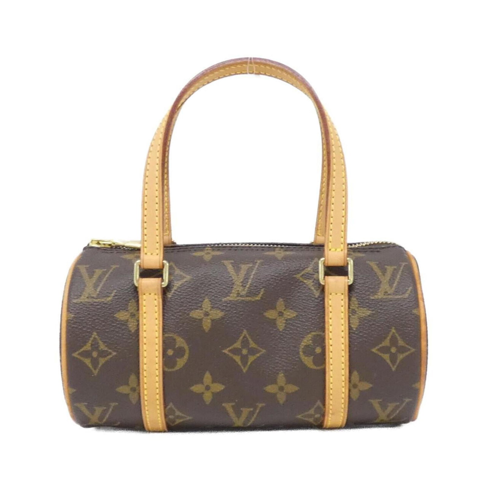 Canvas coated handbag Louis Vuitton: Canvas coated handbag Louis Vuitton This Louis Vuitton handbag boasts its iconic coated canvas design, featuring a timeless Marron color and gold hardware. With its compact size and classic style, it'