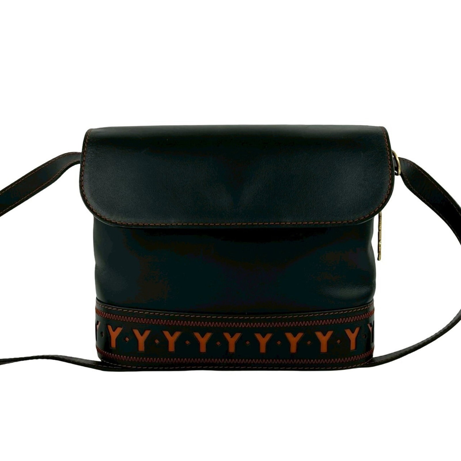 Saint Laurent Yves Shoulder Bag Leather: Saint Laurent Yves Shoulder Bag Leather This Saint Laurent Yves Shoulder Bag Leather is a classic design with a timeless black leather exterior. Measuring 20cm x 23cm x 8cm, it features a worn-in look
