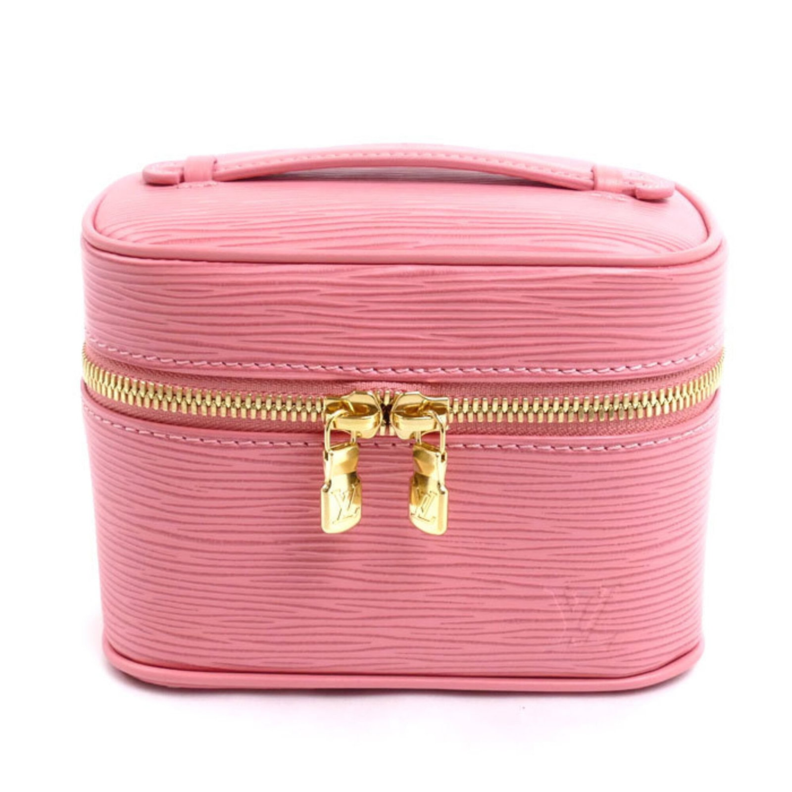 Epi Leather Pouch Louis Vuitton: Epi Leather Pouch Louis Vuitton Epi Leather Pouch in Pink from Louis Vuitton. This used Epi leather pouch features pink color and measures 11cm x 14.5cm x 9cm, with a few traces of usage visible. It i