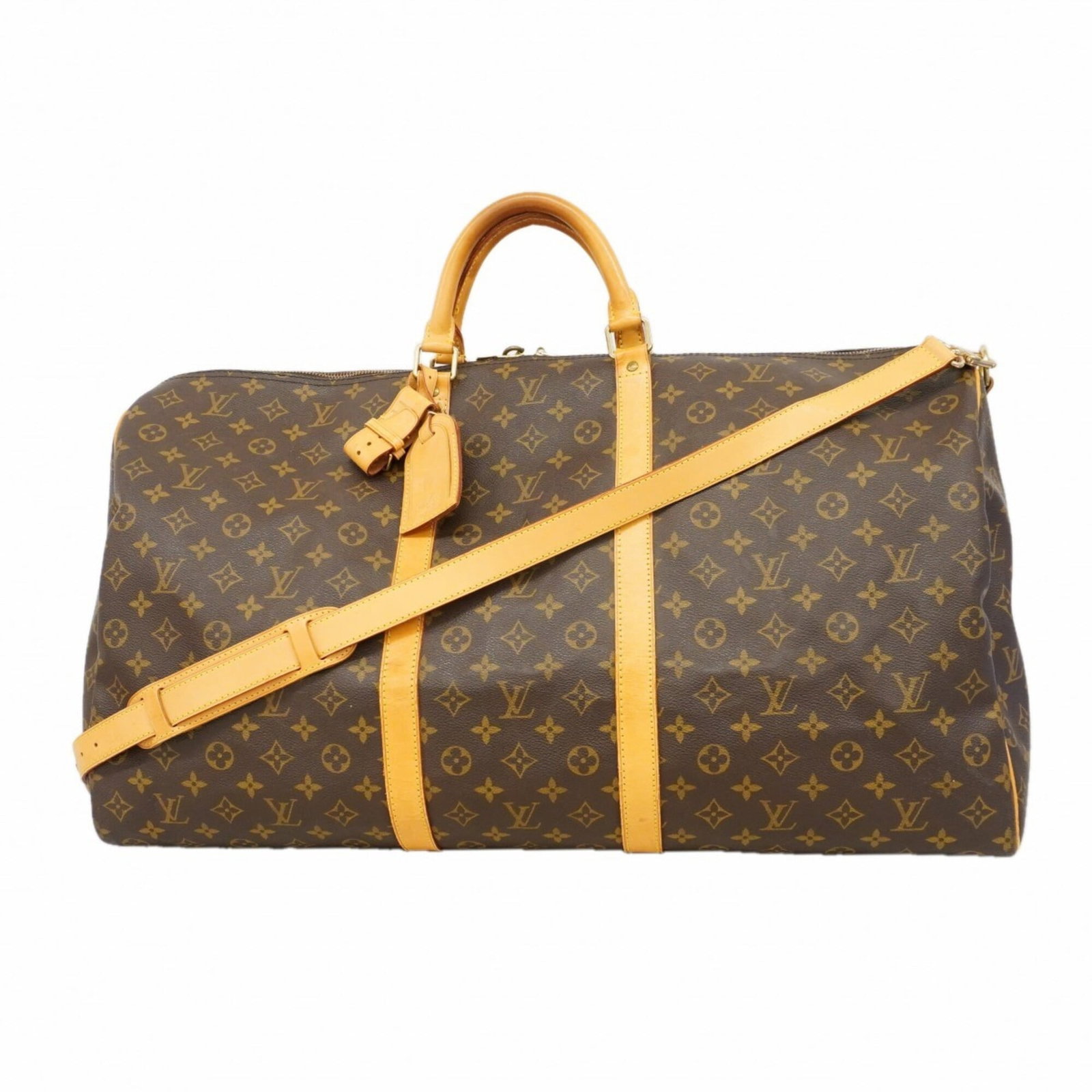Boston Vuitton Louis: Boston Vuitton Louis Brown Louis Vuitton Boston Bag with Traces of Usage. This used bag features scratches and dirt, but remains in good condition. Measuring 33cm x 61cm x 26cm, it is a practical