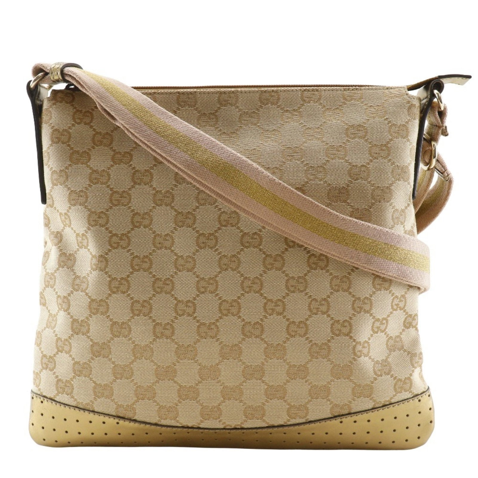 Shoulder bag gg canvas: Shoulder bag gg canvas Gucci's gg canvas shoulder bag boasts a timeless beige color and sleek design. With its sturdy zipper closure, adjustable straps, and compact size, this versatile bag is