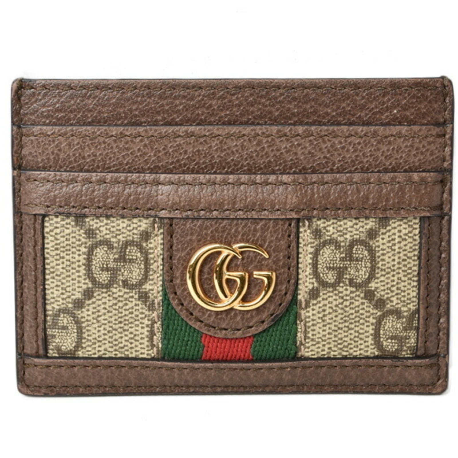Supreme Card Case Gucci: Supreme Card Case Gucci Supreme Card Case Gucci in Beige Brown. This used card case features the iconic Gucci logo and GG Supreme pattern, showcasing a classic combination of style and luxury. With so
