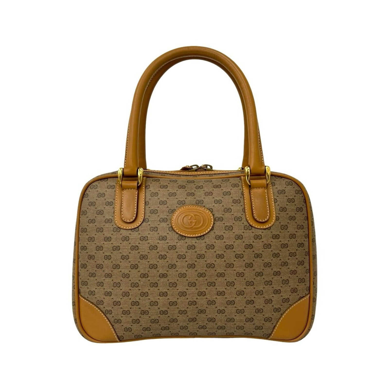 Boston Bag Leather Pvc Gucci Handbag: Boston Bag Leather Pvc Gucci Handbag Brown Gucci Boston Bag Handbag with Leather and Pvc Material. This used handbag features a few traces of usage, some scratches and dirt, but remains in very good