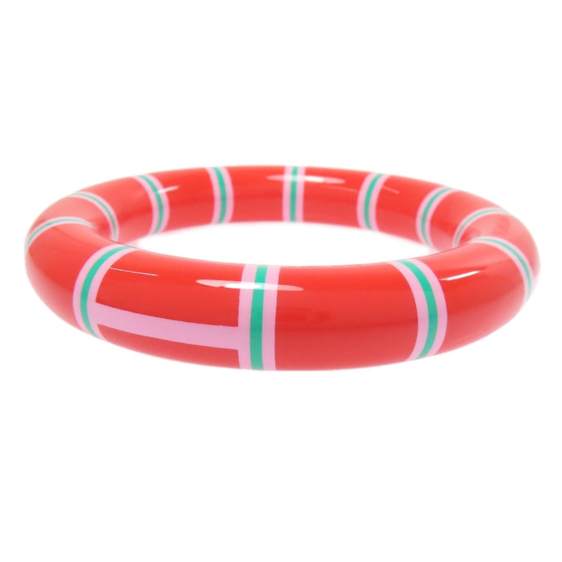 Hermes H-Equipe Nautic Bangle Bracelet Lacquerwood: Hermes H-Equipe Nautic Bangle Bracelet Lacquerwood The Hermes H-Equipe Nautic Bangle Bracelet Lacquerwood boasts a striking pink lacquerwood exterior, showcasing the brand's signature style. This