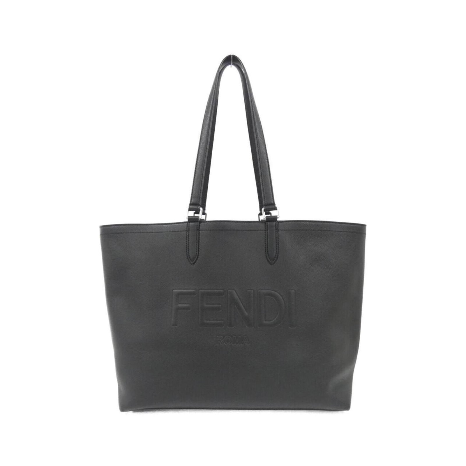 Handbag Leather by Fendi: Handbag Leather by Fendi Black Fendi handbag made from high-quality leather, featuring a classic design and timeless style. The bag has some minor scratches and dirt, but remains in very good