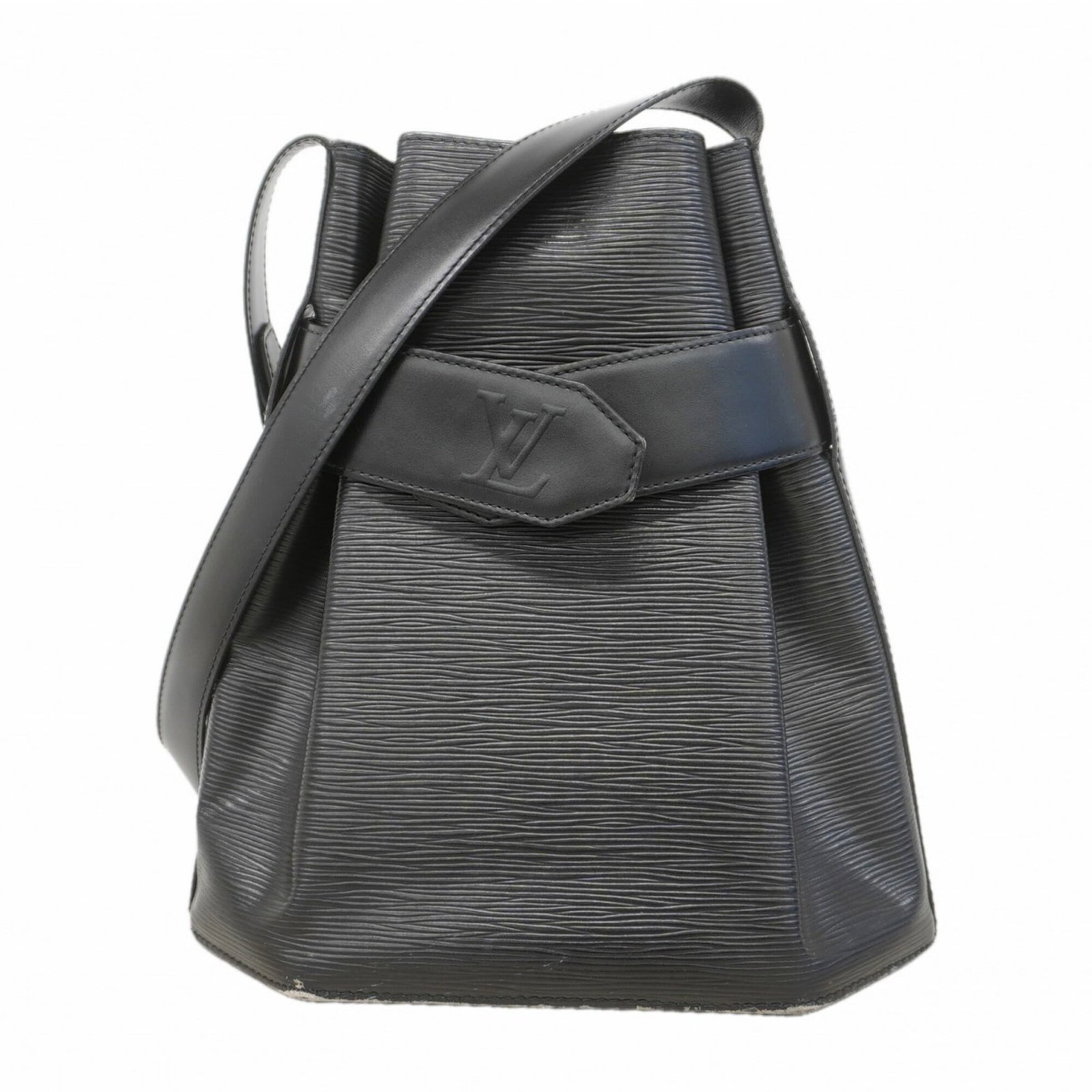 Shoulder bag by Louis Vuitton: Shoulder bag by Louis Vuitton Used Louis Vuitton shoulder bag in Noir color, featuring a classic design with Traces of usage and minor scratches. The bag measures 28cm x 26cm x 14.5cm and is