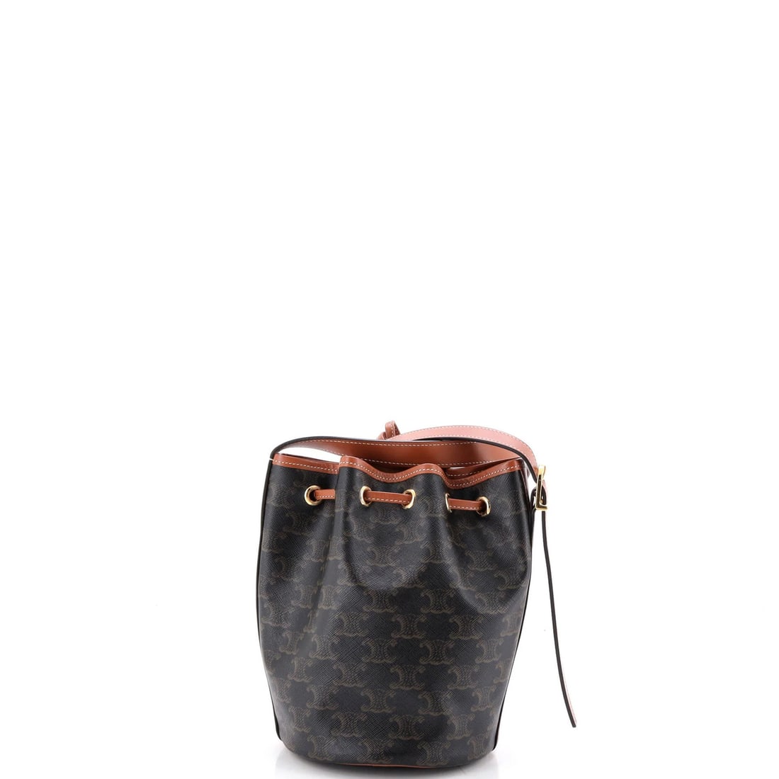 Coated canvas small bag drawstring triomphe bucket - 3