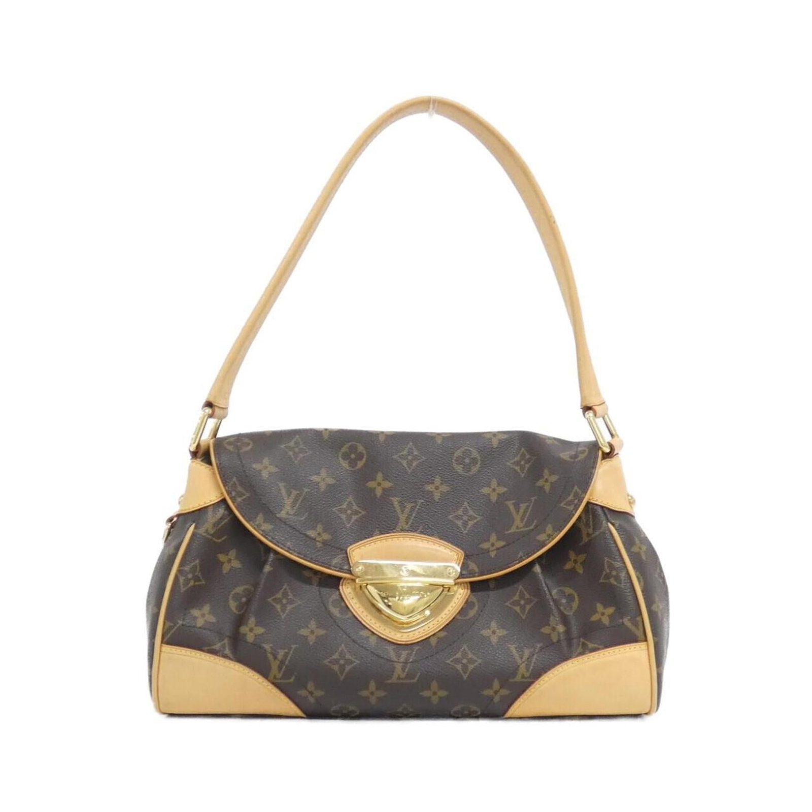 Shoulder Bag Monogram Vuitton Louis: Shoulder Bag Monogram Vuitton Louis Monogrammed with gold hardware, this Louis Vuitton shoulder bag boasts the iconic monogram pattern in marron. Measuring 18cm x 34cm x 12cm, it features a sturdy des