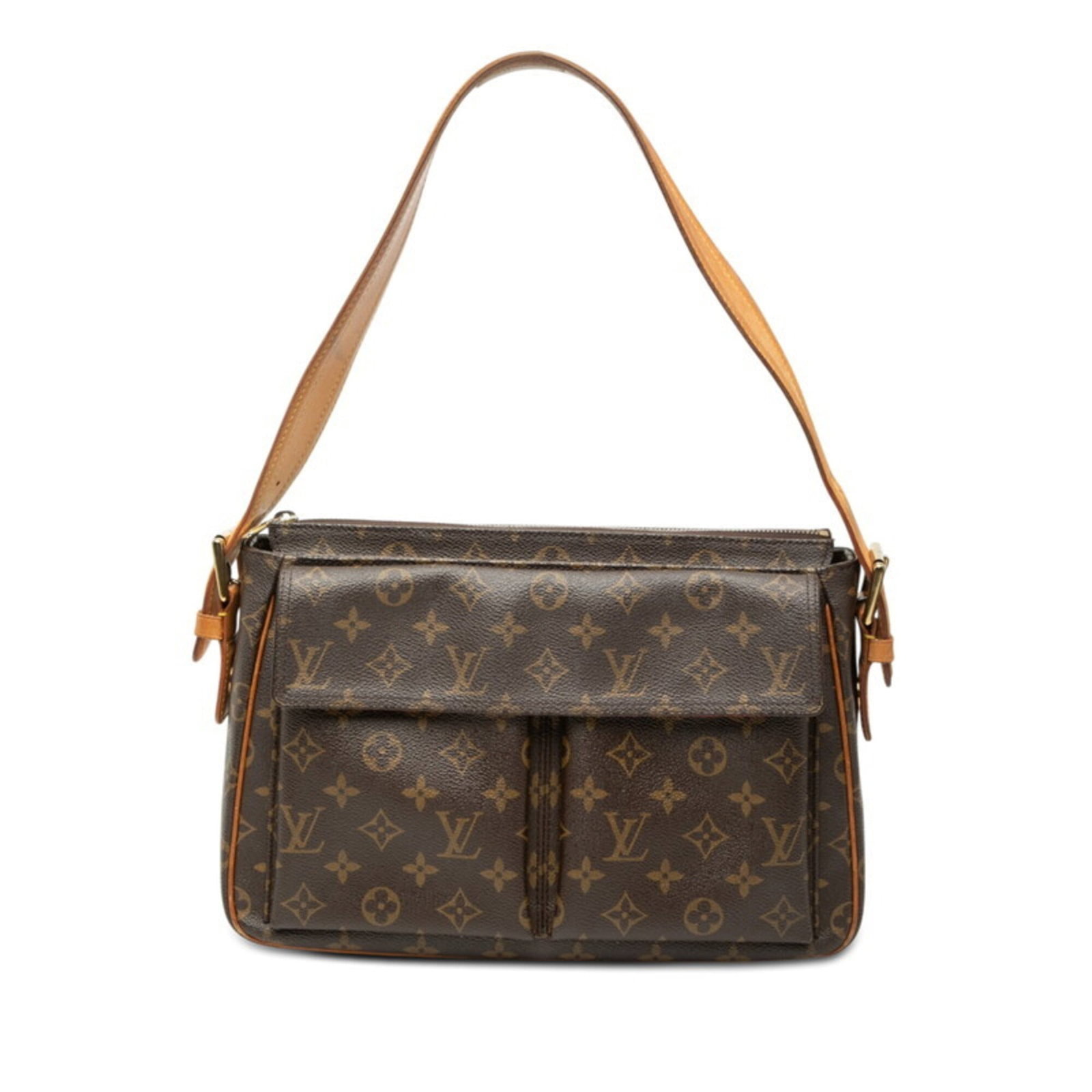 Vuitton Leather Pvc Shoulder Bag: Vuitton Leather Pvc Shoulder Bag Brown Louis Vuitton Leather Pvc Shoulder Bag, 22cm x 32cm x 9.5cm, with traces of usage and minor scratches, available for purchase in good condition. This shoulder ba