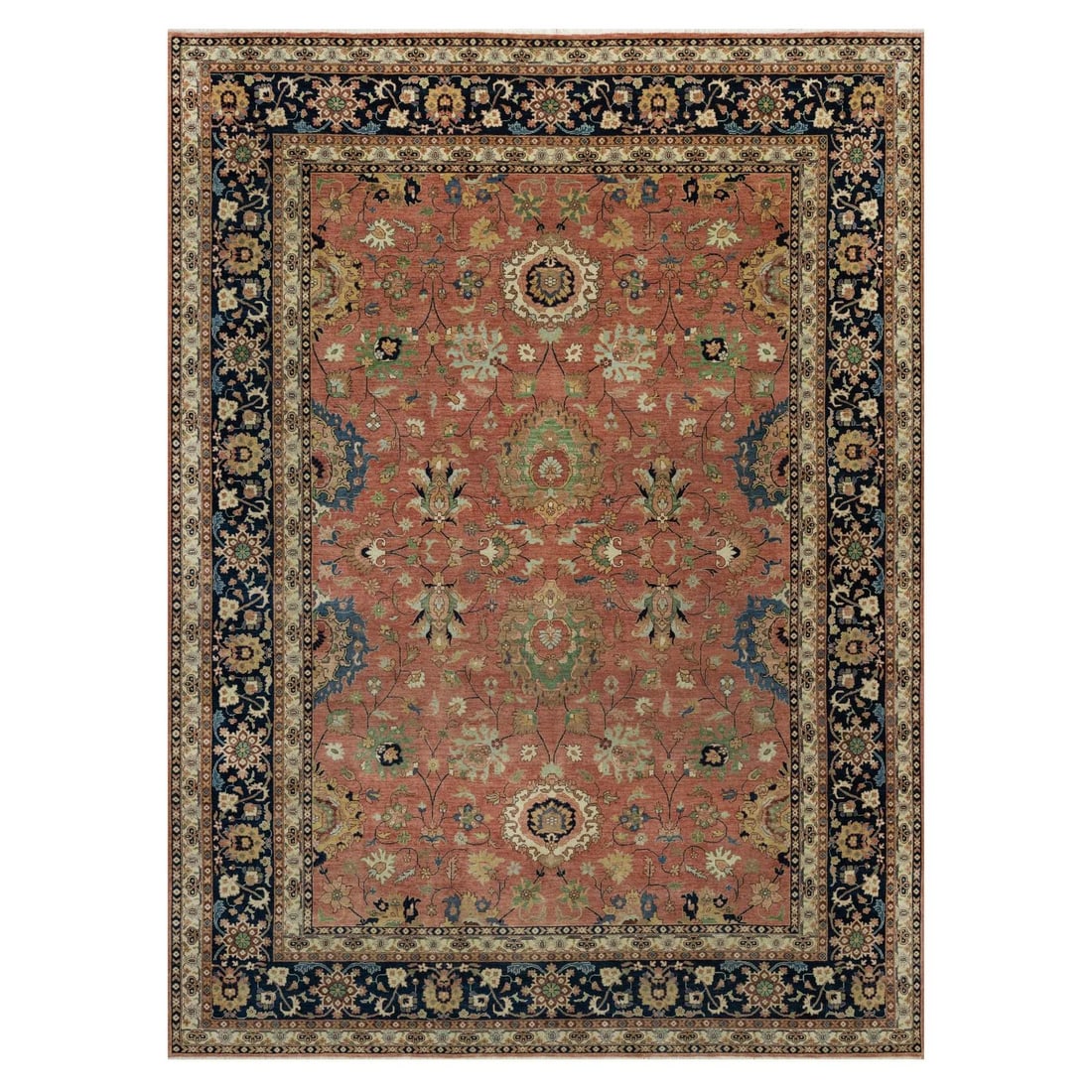 9'x12'2" Red Hand Knotted Antiqued Fine Heris Re-Creation Pure Wool Rug: 9'x12'2" Red Hand Knotted Antiqued Fine Heris Re-Creation Pure Wool Rug 9'x12'2" Red Hand Knotted Antiqued Fine Heris Re-Creation Pure Wool Rug. This stunning, hand-knotted rug features a rich, deep