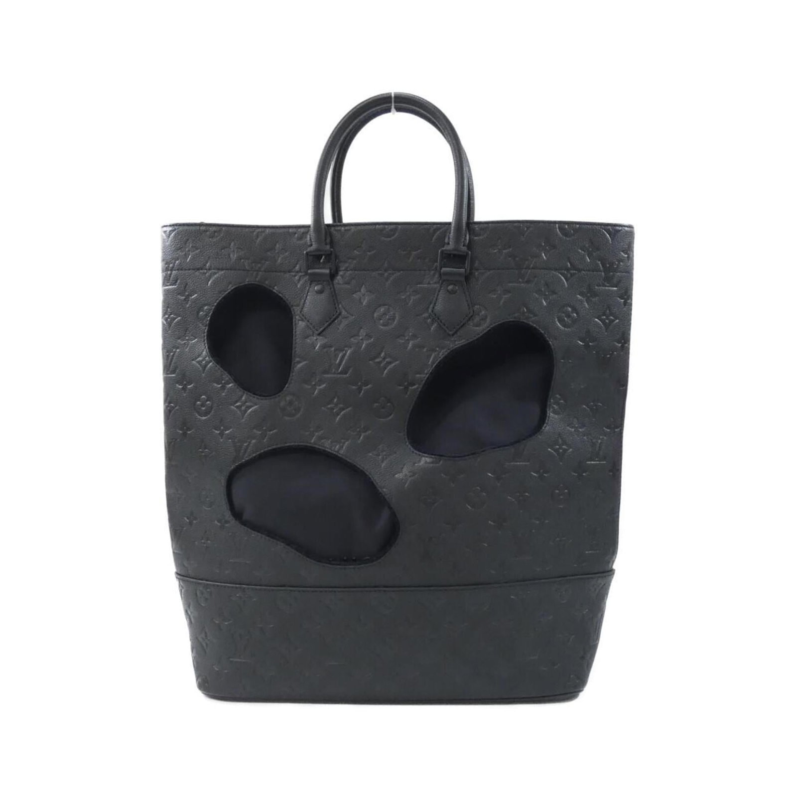 Louis Vuitton Handbag Tote Bag Leather: Louis Vuitton Handbag Tote Bag Leather Black Louis Vuitton Handbag Tote Bag with Calf Leather Construction, Measuring 40cm x 43cm x 15cm and Weighing 1.01kg, Features a Classic Design and Durable Leat
