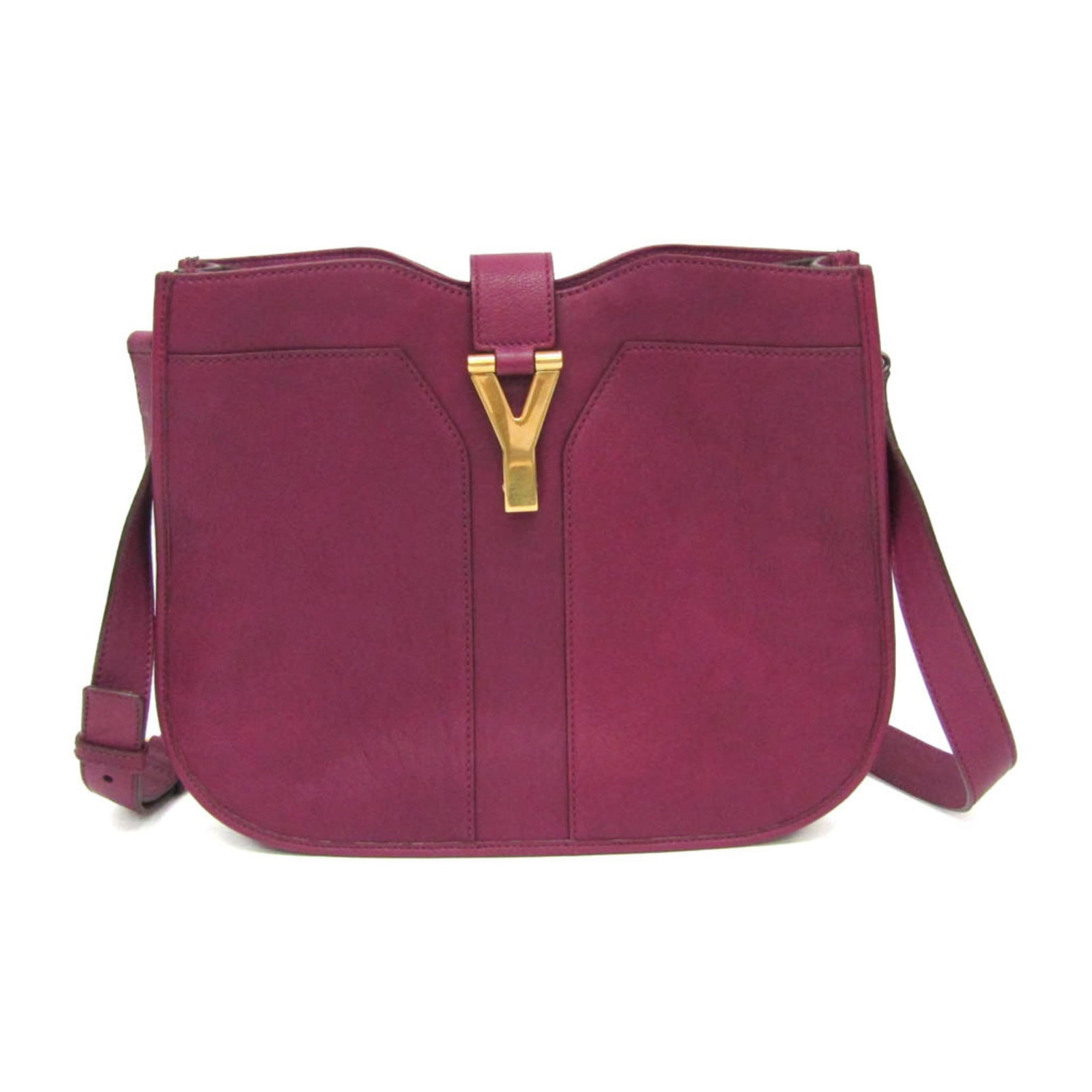 Saint Laurent Yves Shoulder Bag Leather: Saint Laurent Yves Shoulder Bag Leather The Saint Laurent Yves Shoulder Bag Leather boasts a rich, deep purple hue and sleek leather construction. Measuring 24.5cm x 29cm x 3.5cm, it features adjustab