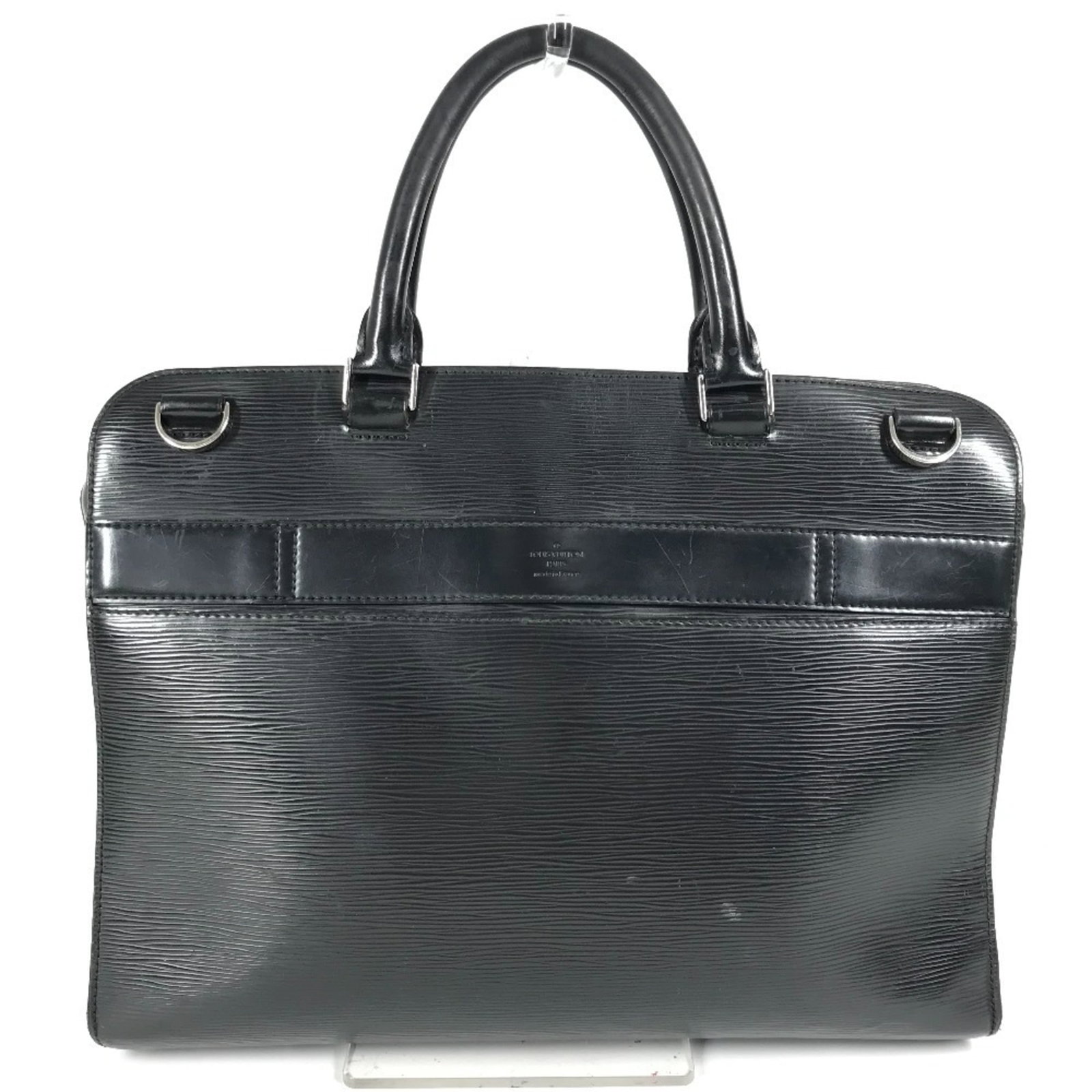 Louis Vuitton Briefcase Handbag Tote Bag Epi Leather: Louis Vuitton Briefcase Handbag Tote Bag Epi Leather Black Epi Leather Louis Vuitton Briefcase Handbag Tote Bag with Open Outer Pocket, featuring classic design and durable construction. This pre-owne