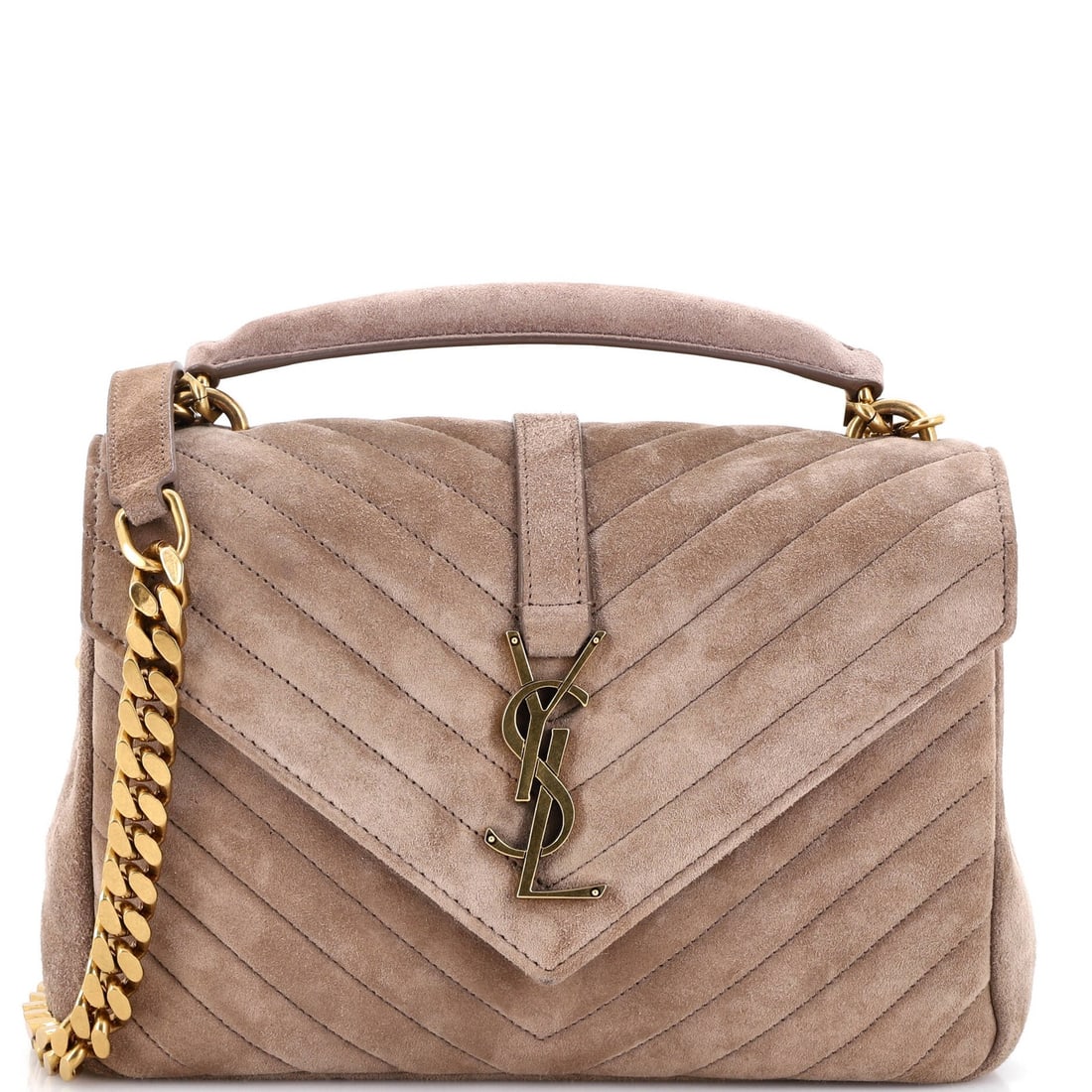 Matelasse Chevron Suede Medium Classic College Saint Laurent Bag Monogram (1 of 7)