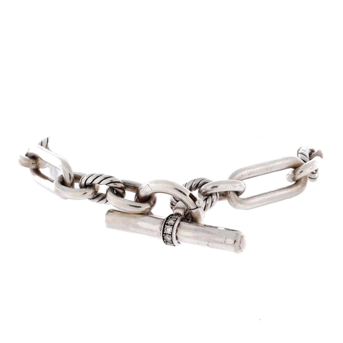 David Yurman Lexington Chain Bracelet Sterling Silver with Diamonds 9.8mm: David Yurman Lexington Chain Bracelet Sterling Silver with Diamonds 9.8mm Sterling silver David Yurman Lexington Chain Bracelet with diamonds, featuring a 9.8mm stone. This elegant bracelet boasts a