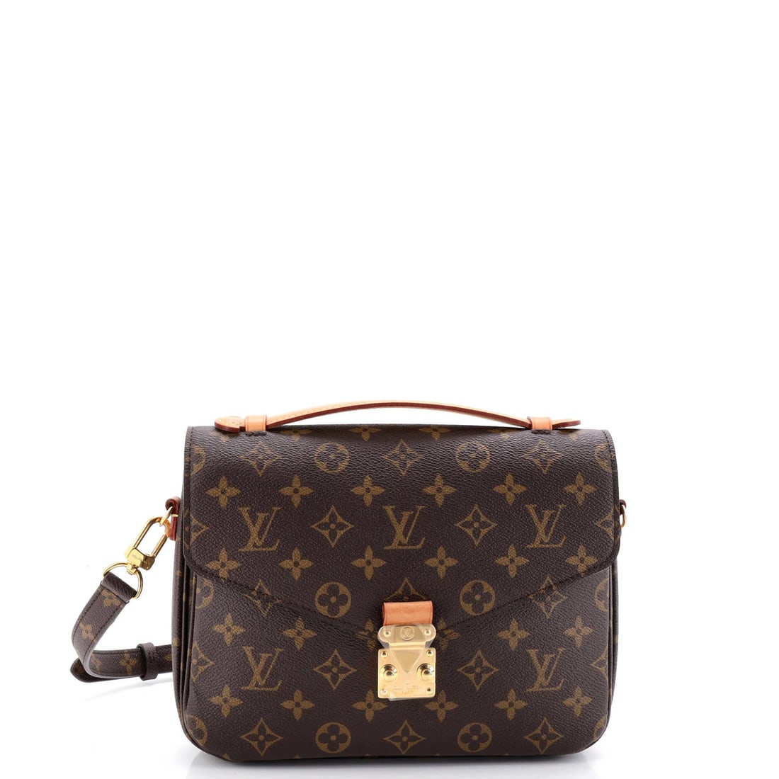 Canvas Pochette Monogram Vuitton Louis: Canvas Pochette Monogram Vuitton Louis Canvas Pochette Monogram Vuitton Louis in Brown, with gold hardware and microfiber interior, features a classic messenger design and signature monogram pattern.