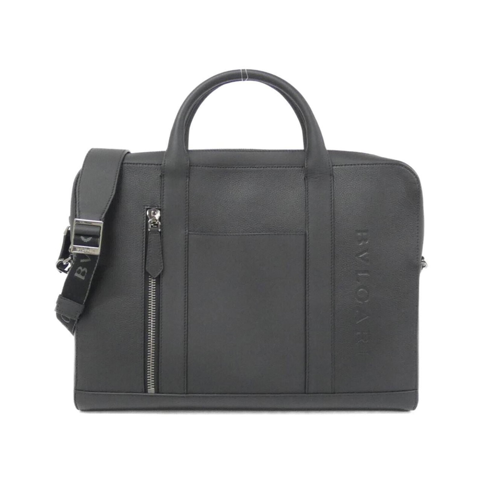 Handbag Leather Bvlgari: Handbag Leather Bvlgari Bvlgari's signature style shines through in this black calfskin handbag, featuring a sleek and sophisticated design. With its classic shape and premium leather construction, th