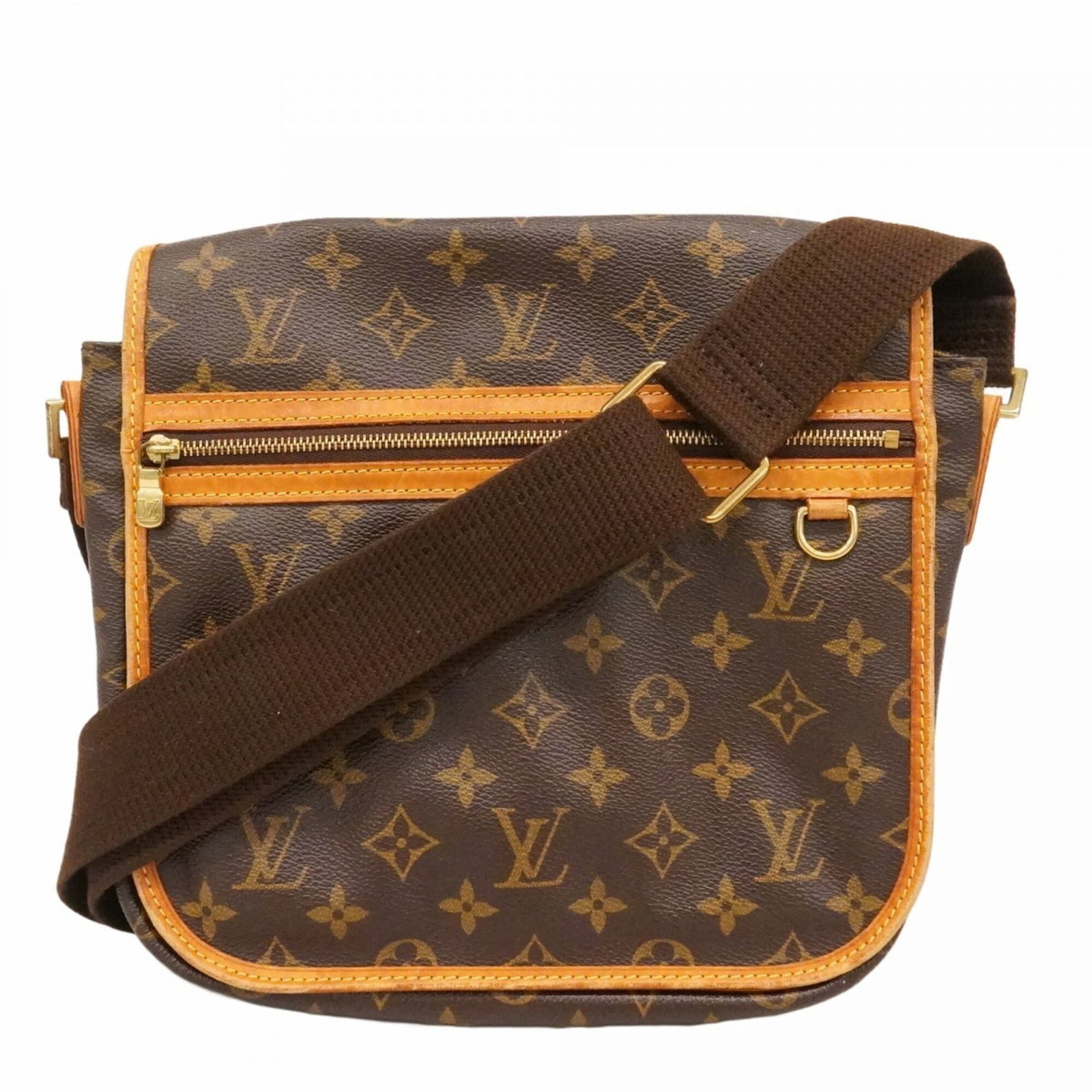 Shoulder bag by Louis Vuitton: Shoulder bag by Louis Vuitton Brown Louis Vuitton shoulder bag with a classic design, featuring a 24cm x 25cm x 8cm size and a worn-in look due to traces of usage. The bag shows minor scratches and di