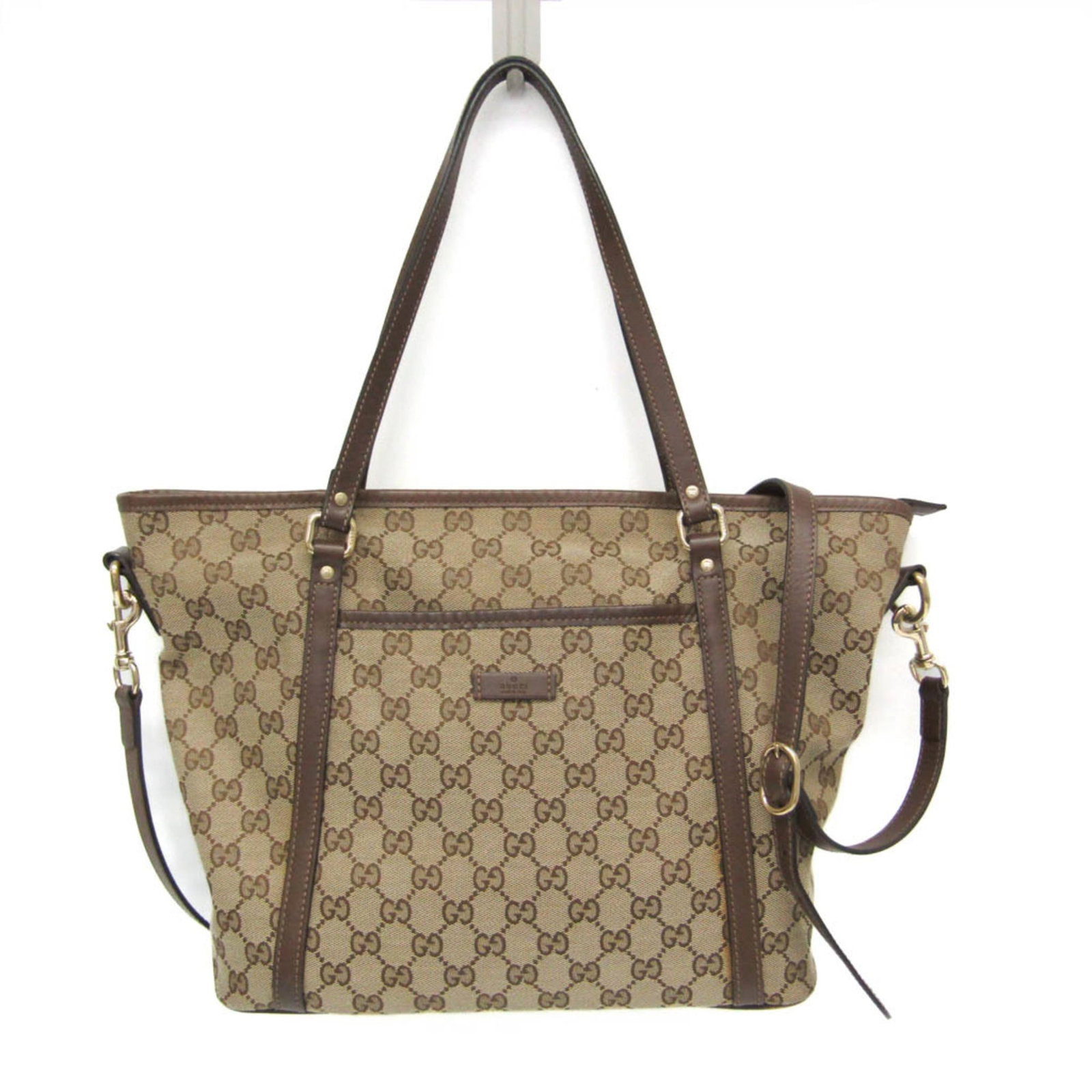Canvas Leather Bag Tote Shoulder Gucci: Canvas Leather Bag Tote Shoulder Gucci Canvas Leather Bag Tote Shoulder Gucci - A versatile and stylish shoulder bag with a mix of canvas and leather materials, featuring a zipper closure, adjustable