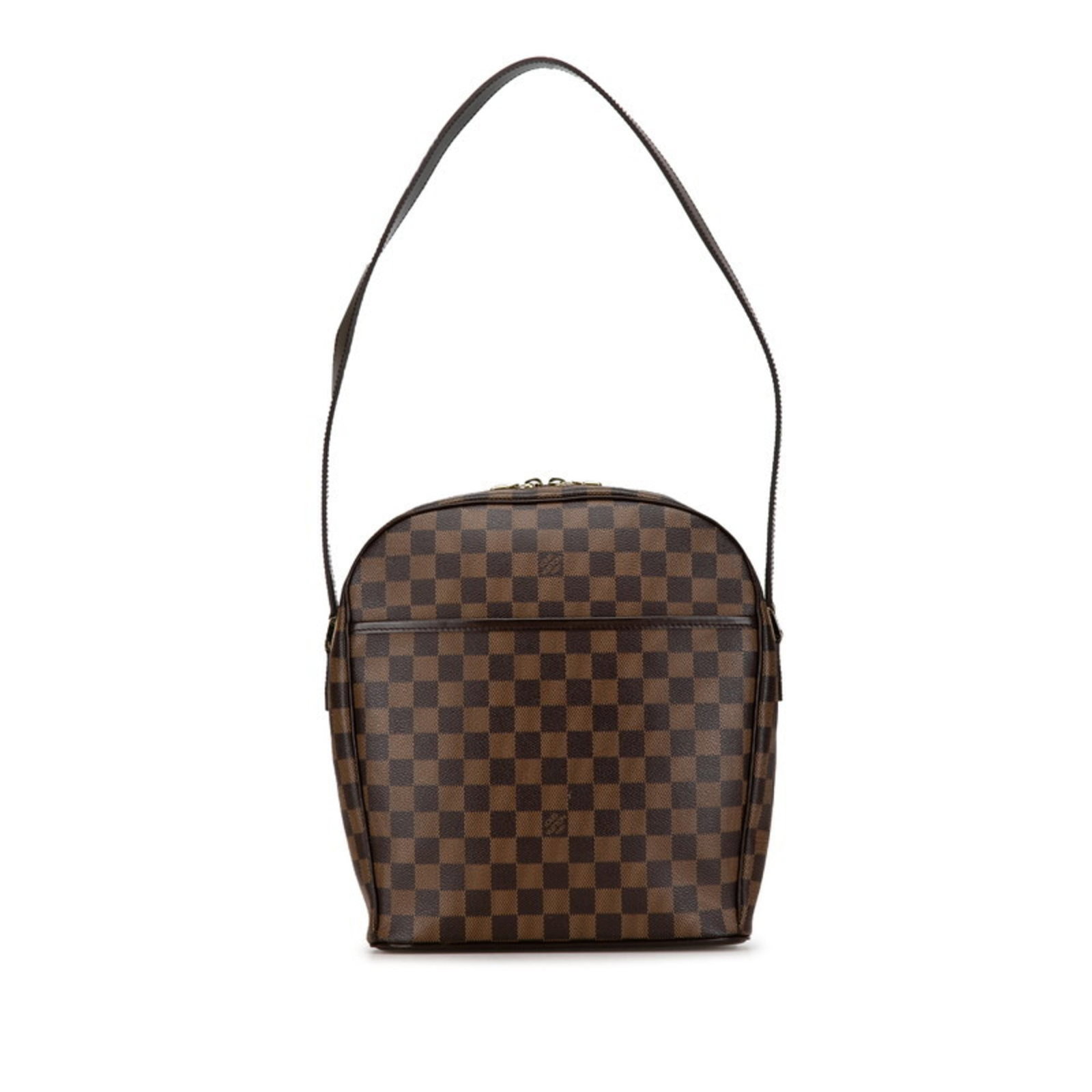Pouch Bag Pvc Leather Shoulder Louis Vuitton: Pouch Bag Pvc Leather Shoulder Louis Vuitton Pouch bag in brown Pvc leather with a classic Louis Vuitton design, featuring a signature monogram pattern. Measuring 29.5cm x 27.5cm x 8.5cm, this