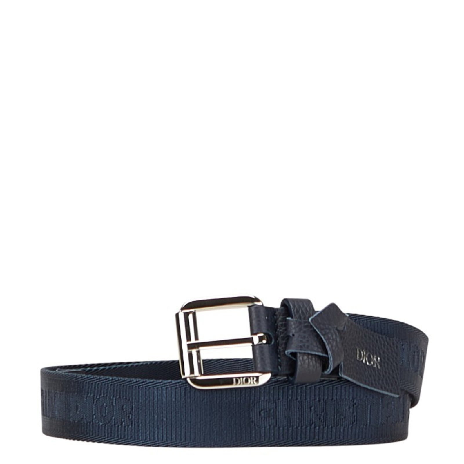 Dior Standard Belt Christian: Dior Standard Belt Christian Navy nylon standard belt from Christian Dior, available in lengths ranging from 25.78'' to 29.72''. The belt features a few traces of usage and some minor scratches/dirt,