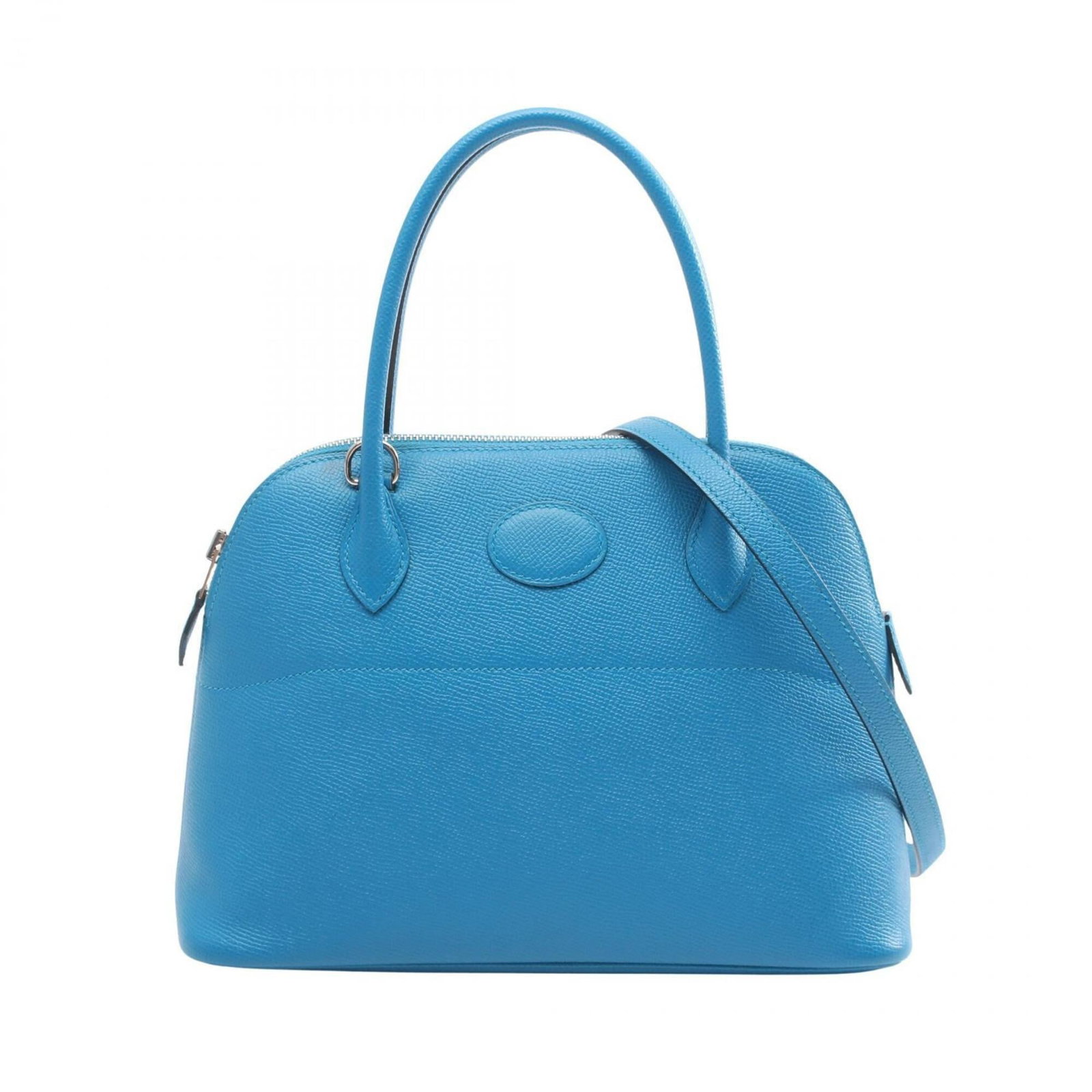 Handbag Hermes Epsom Leather: Handbag Hermes Epsom Leather Used in very good condition, this Epsom Leather handbag from Hermes features a striking blue color and measures 18.5cm x 26cm x 10cm. A few traces of usage are visible, in